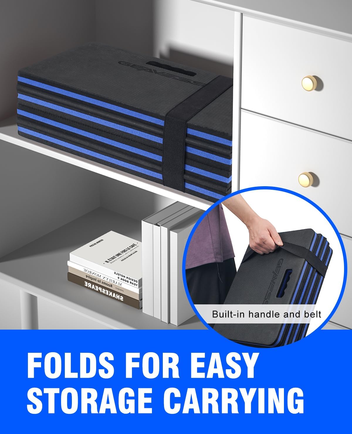 Mechanic Mat, Foldable Mechanic Kneeling Pad with Tray, 47.2"x15.7"x1.1"