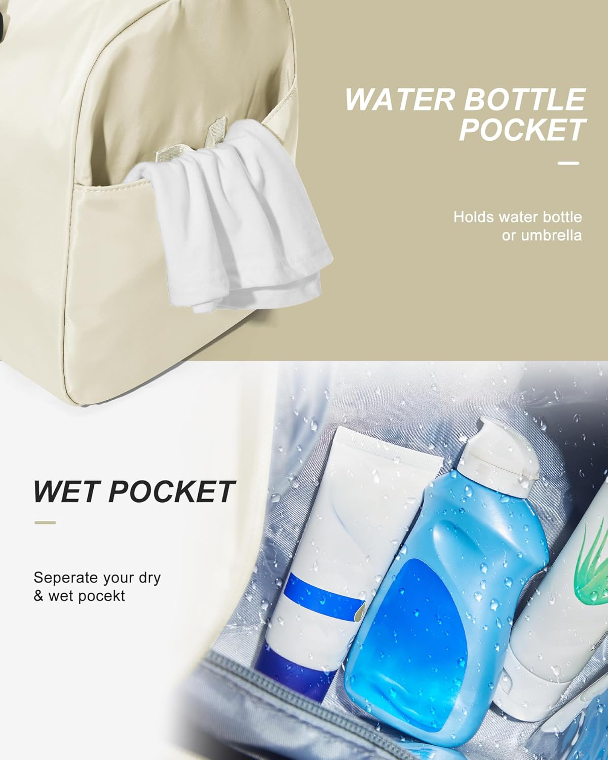 Gym Bag Womens Mens with Shoes Compartment and Wet Pocket Travel Duffel Bag for Women for Plane Sport Gym Tote Bags Swimming Yoga Small Waterproof Weekend Overnight Carry on Bag Hospital Holdalls