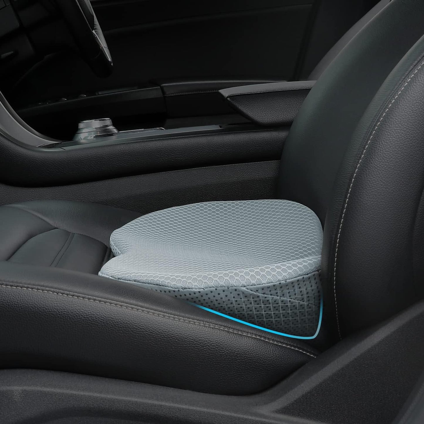 Livtribe Car Seat Cushion - Memory Foam Car Seat Pad - Sciatica & Lower Back Pain Relief - Car Seat Cushions for Driving - Road Trip Essentials for Drivers(Gray)