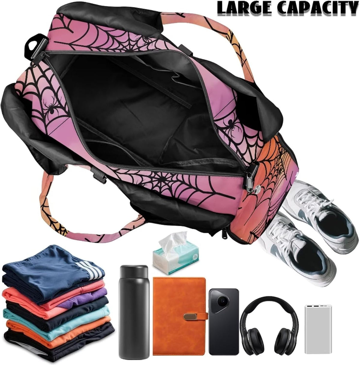 Gym Bag with Yoga Mat Holder Large Tote Bag With Multi Pockets for Women Men Dry Wet Separated Pocket Carryall Yoga Tote Bag for Pilates Travel Workout Office