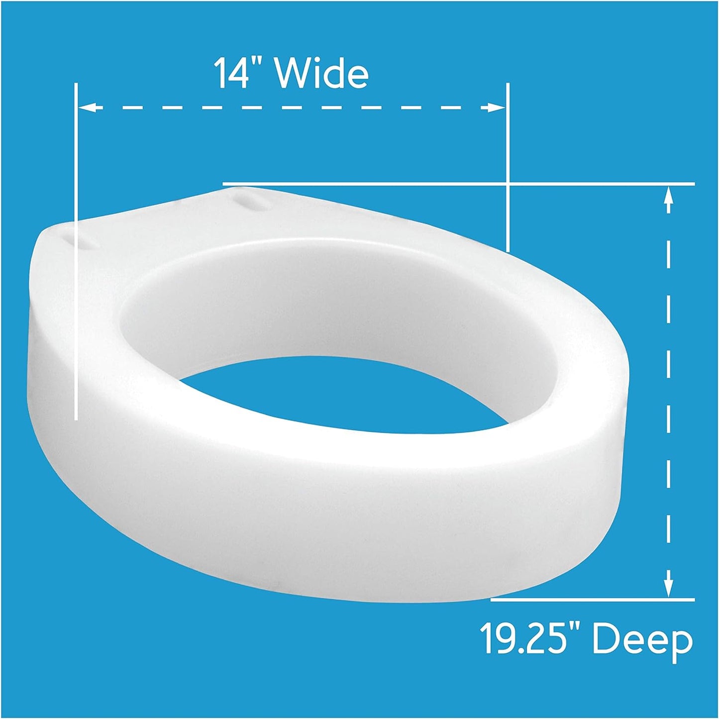 Carex Toilet Seat Riser, Elongated Raised Toilet Seat Adds 3.5 inches to Toilet Height, Assists with Bending or Sitting, Bolt-On Installation Under Existing Toilet Seat, 300 Pound Weight Capacity