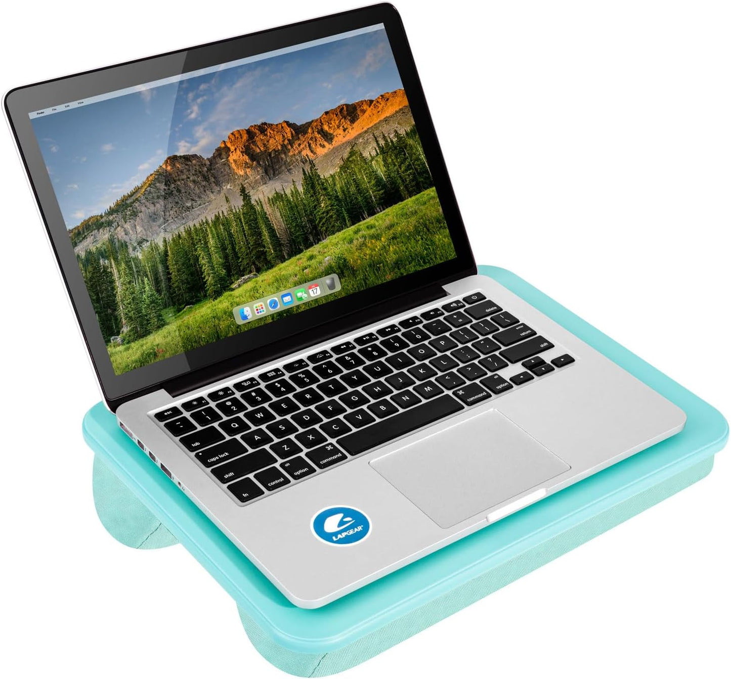 LAPGEAR Compact Lap Desk – Fits Up to 14″ Laptops – Aqua Sky – Style No. 43109