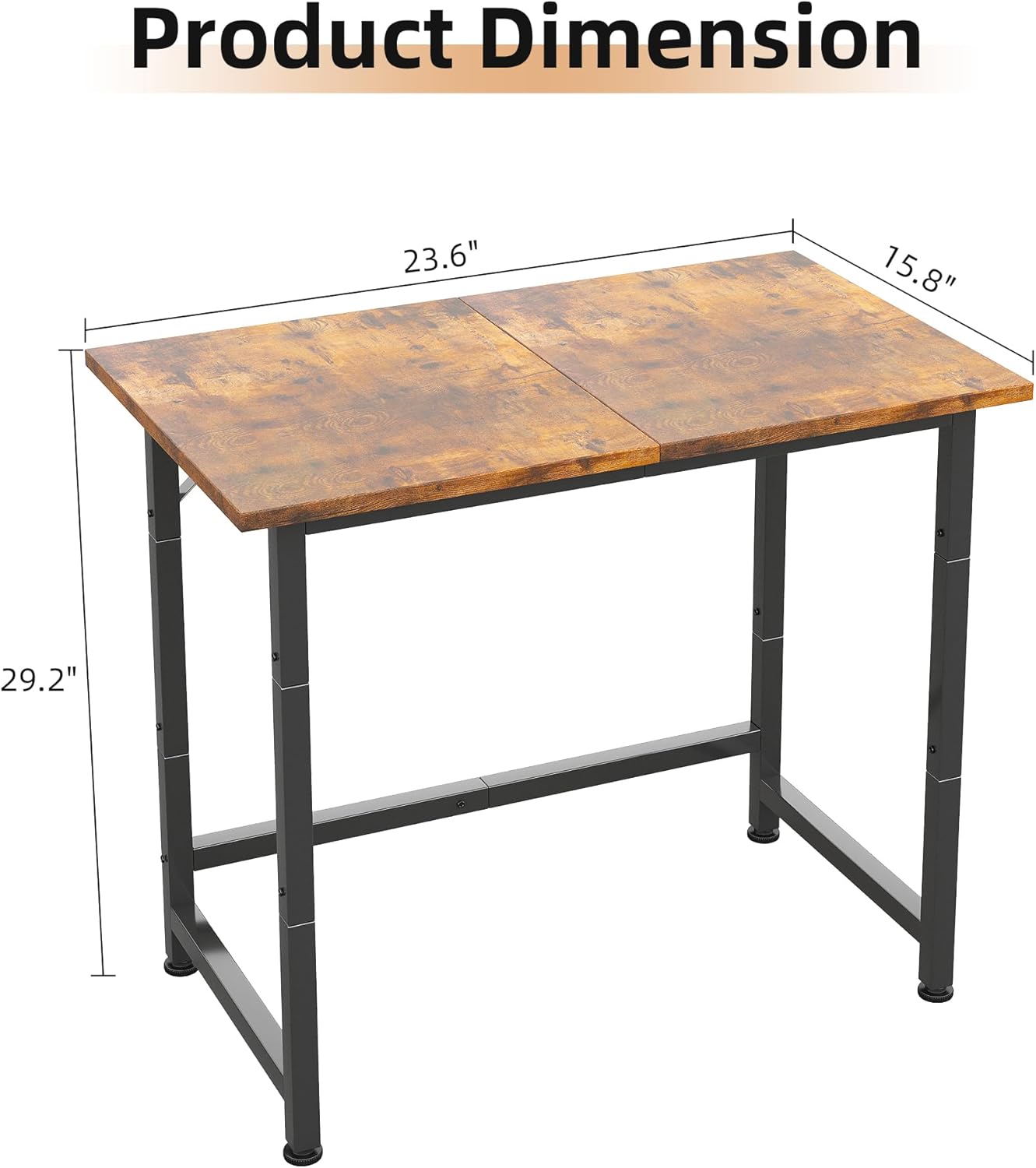 COTUBLR Small Desk, 24 Inch Small Computer Desk for Spaces, Compact Tiny Mini Simple Desk Table for Bedroom Home Office Writing Work Study Kids Student Teacher, Bonus Mousepad, Rustic Brown