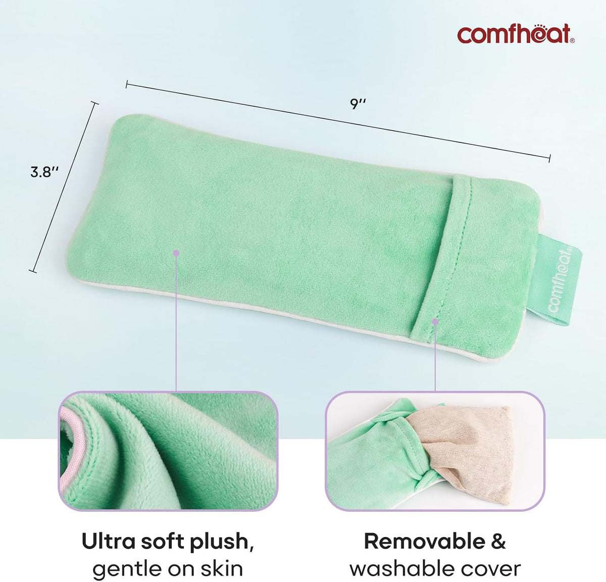 Unscented Weighted Eye Pillow, Soft Plush Removable Cover