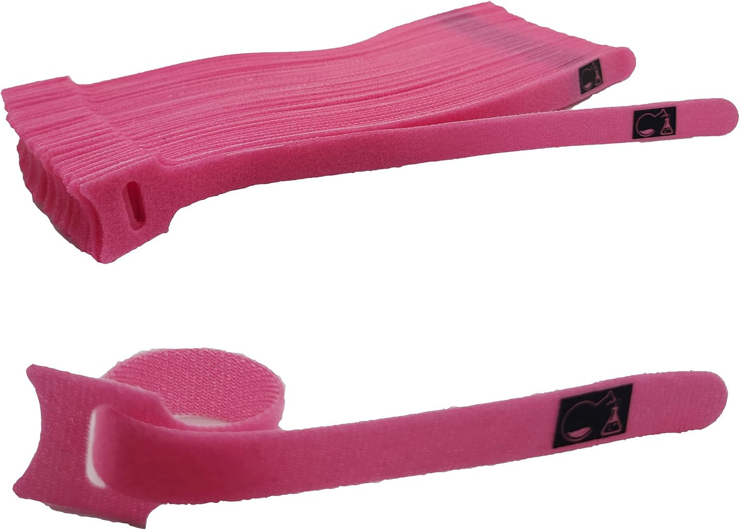 CableLock Cable Ties - 50 Pack - 8 Inch Reusable Cord Organizers - Clean Cable Management for Gaming and Home Office (Red)
