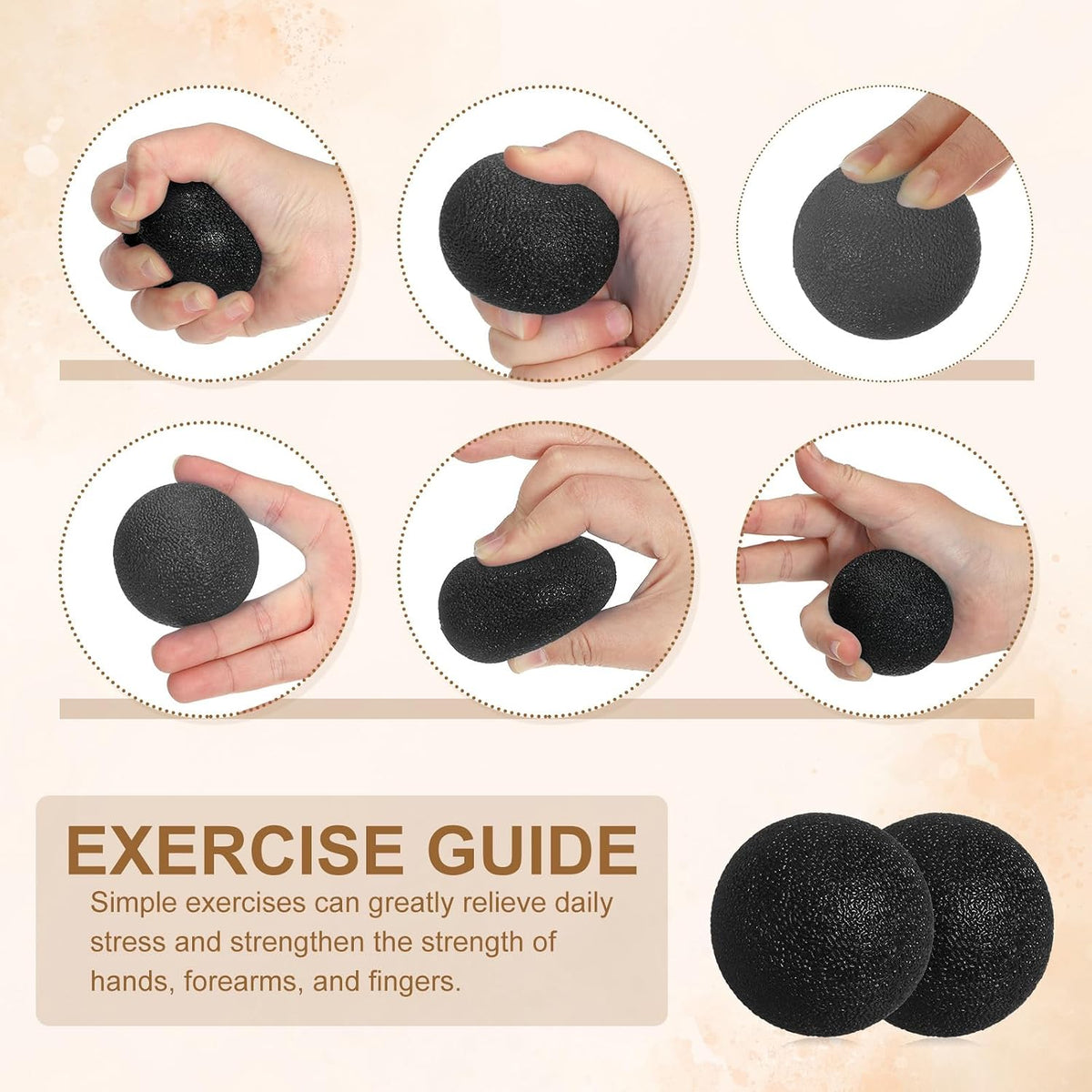 PATIKIL Hand Exercise Balls, Squeeze Ball Stress Ball for Adults Grip Strengthening Occupational Equipment