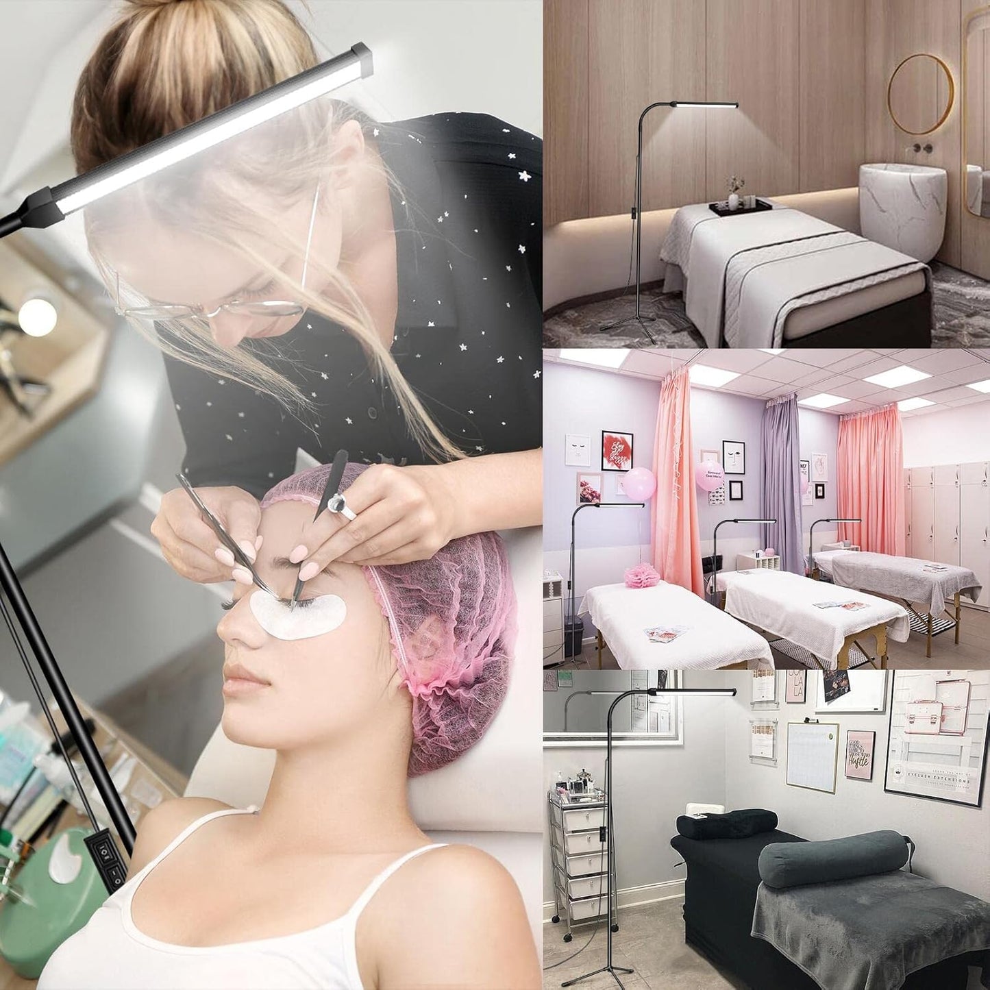 Led Floor Lamp for eyelash extensions Standing light Floor Lamps for Office Standing Lamp Brightness eyelash lamp tattoo Light Eye Caring Reading lamp for Bedroom makeup light lash light extension
