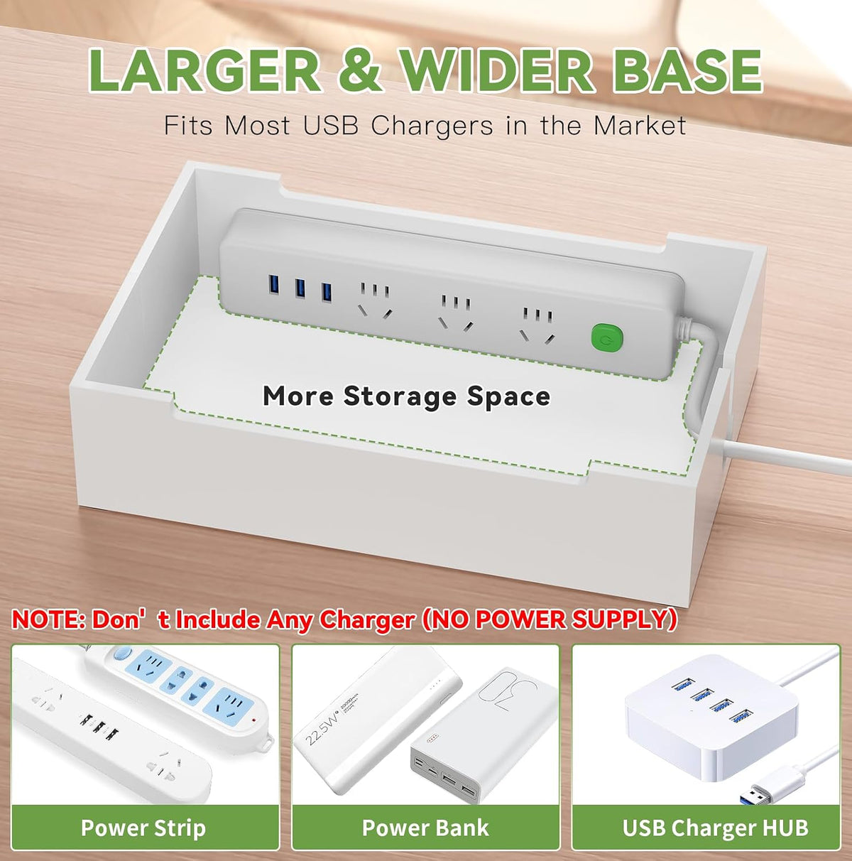 Pezin & Hulin Charging Station, Natural+White (No USB Charger and Cables)