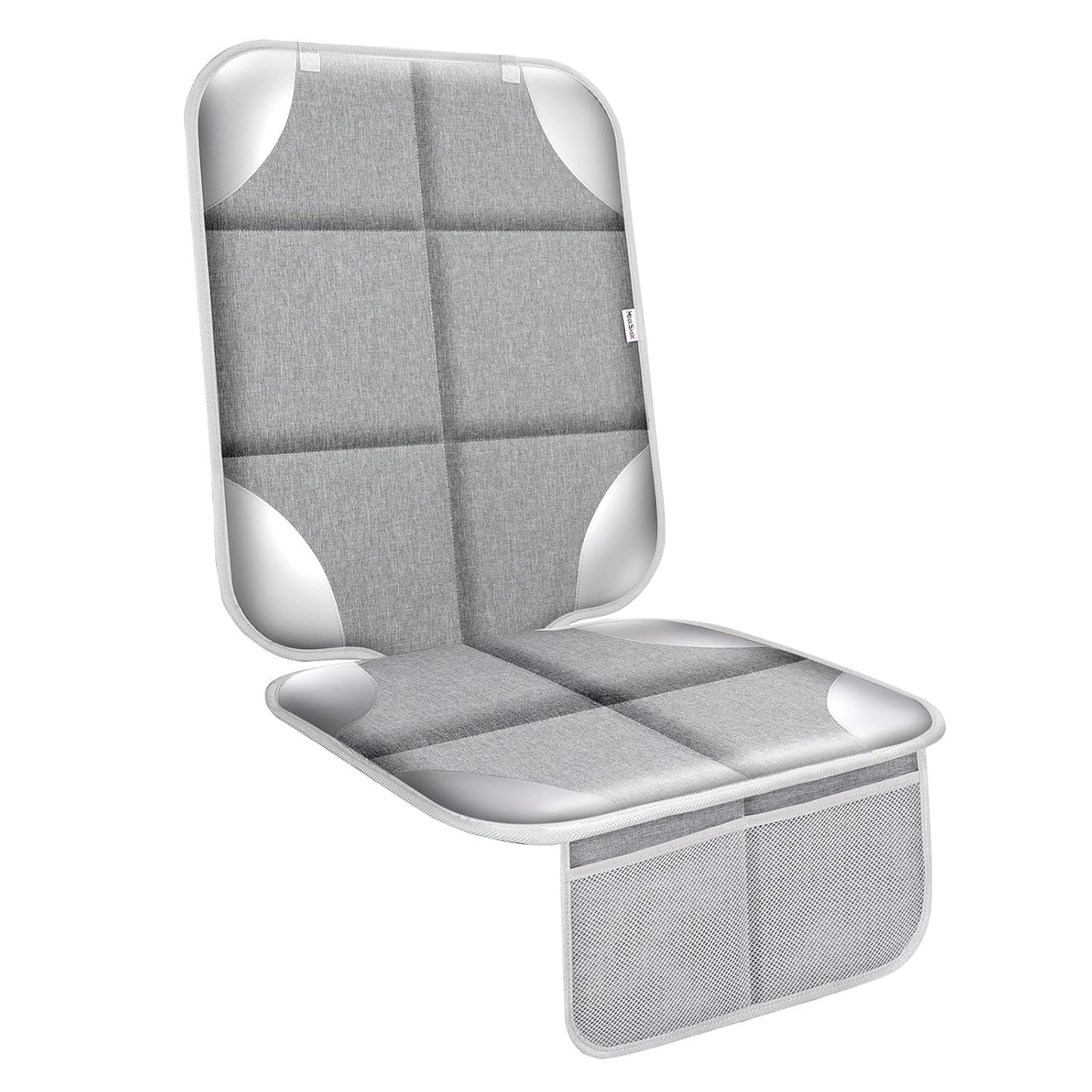Meolsaek Car Seat Protector for Child Car Seat, Durable 600D Fabric Waterproof Car Seat Cover with Thick Pad Non-Slip Backing，No Imprints (Silver Gray-1 pc)