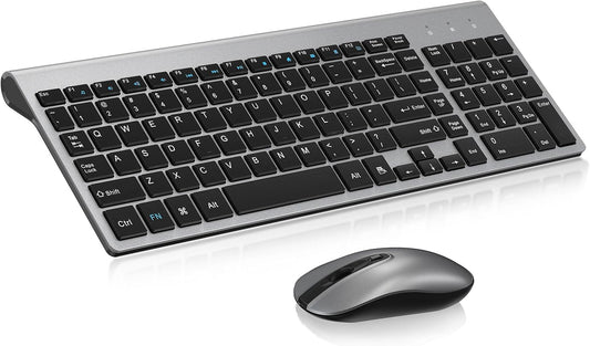 cimetech Wireless Keyboard and Mouse Combo - Grey Black