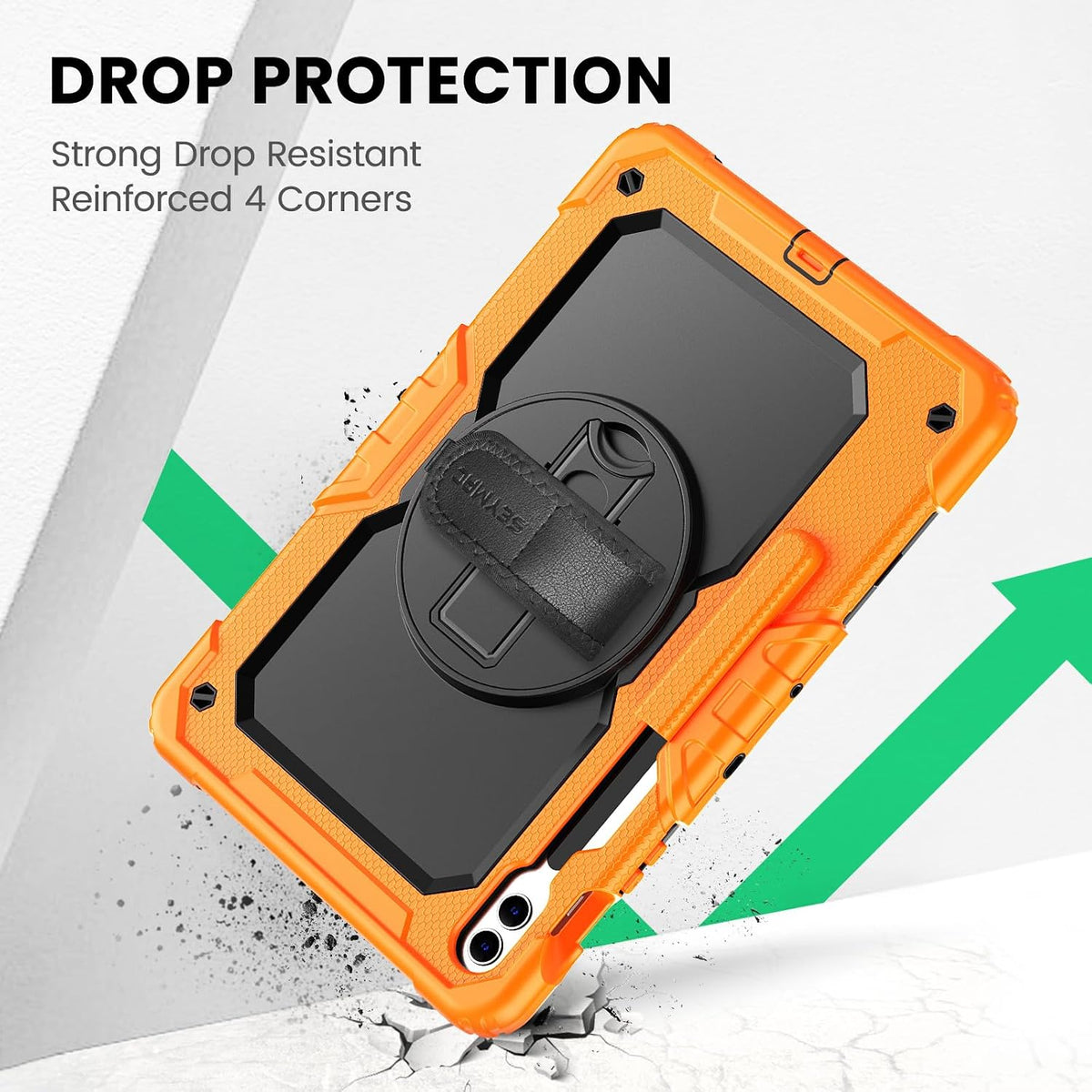 SEYMAC Case for Samsung Galaxy Tab S10+/S9 FE+/S9+ 12.4", Orange