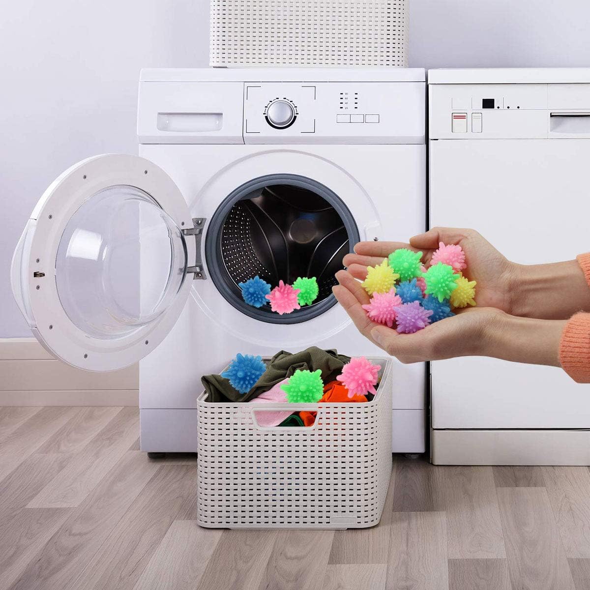 Washer Balls,Reusable Tangle-Free Eco-Friendly Laundry Scrubbing Balls,Solid Colorful Laundry Washing Balls Enhance Your Machine Cleaning Power (15 Pcs)