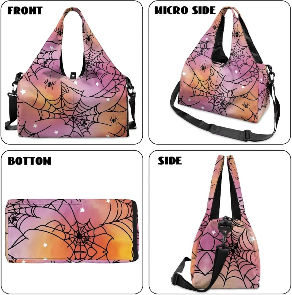 Gym Bag with Yoga Mat Holder Large Tote Bag With Multi Pockets for Women Men Dry Wet Separated Pocket Carryall Yoga Tote Bag for Pilates Travel Workout Office