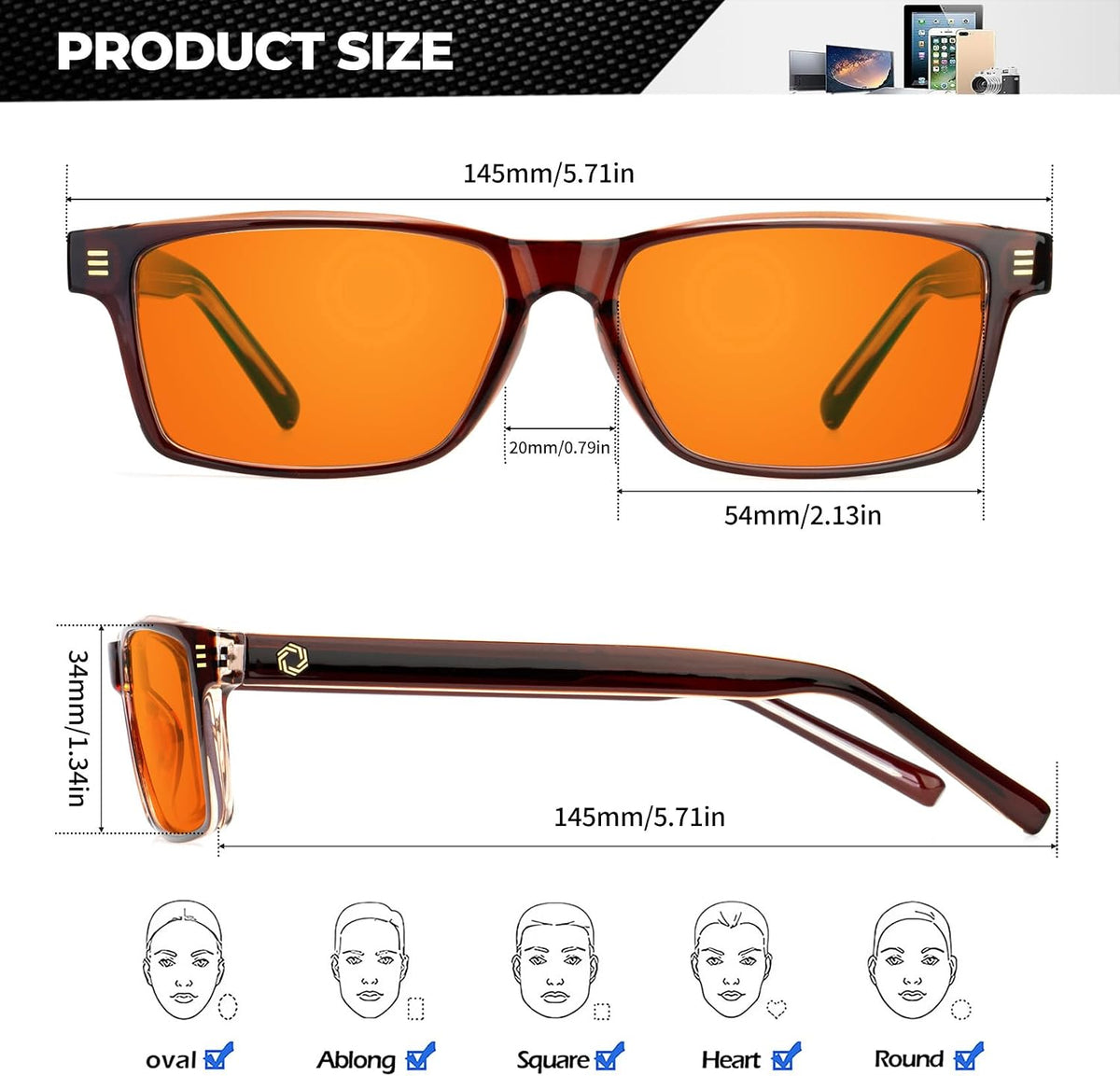 ANYLUV Blue Light Glasses for Sleep, 99.9% Blue Green Light Blocking with Red Lens, Blue Light Glasses