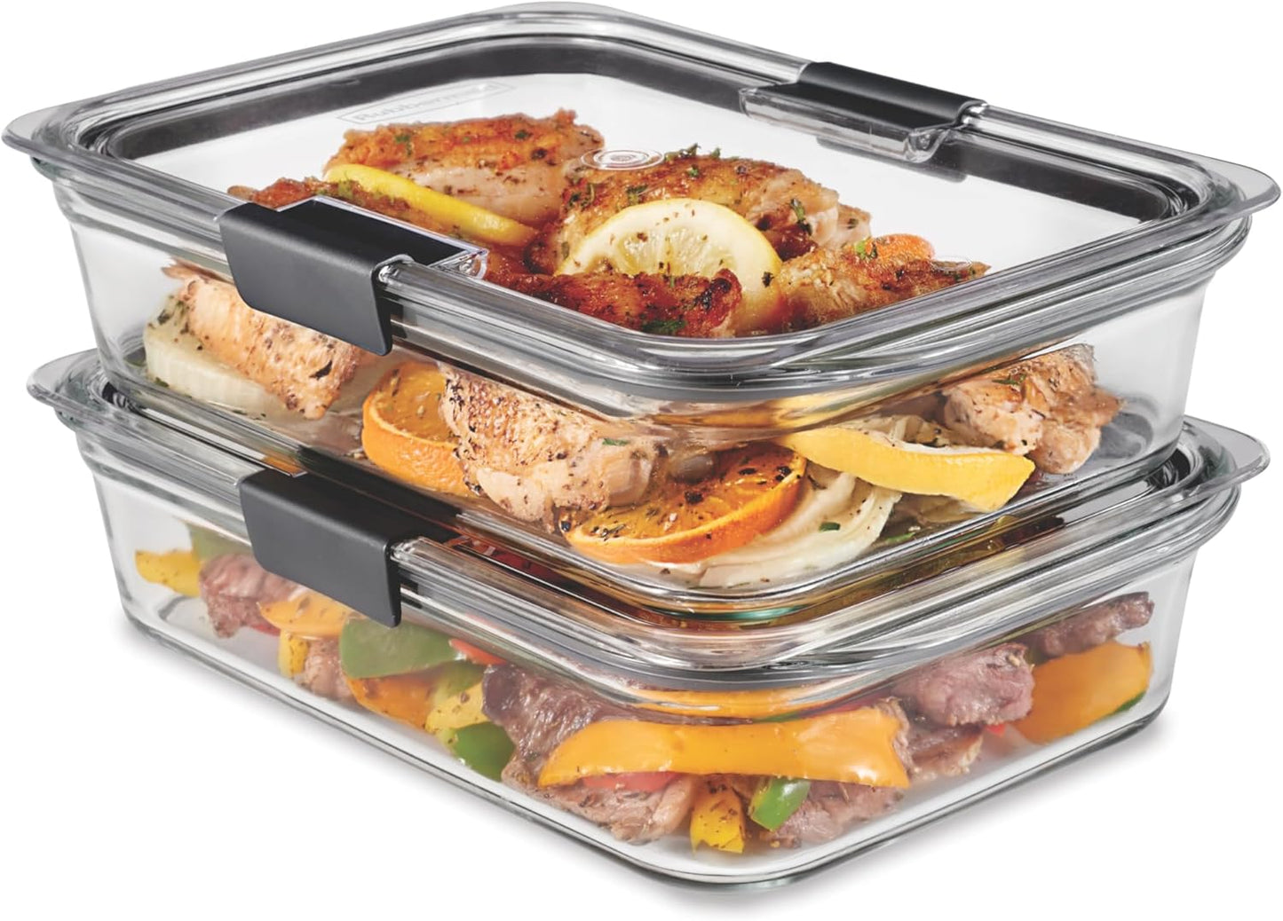 Rubbermaid Brilliance Glass Food Storage Containers, Assorted Sizes, Set of 9, BPA-Free, Leak-Proof, Clear