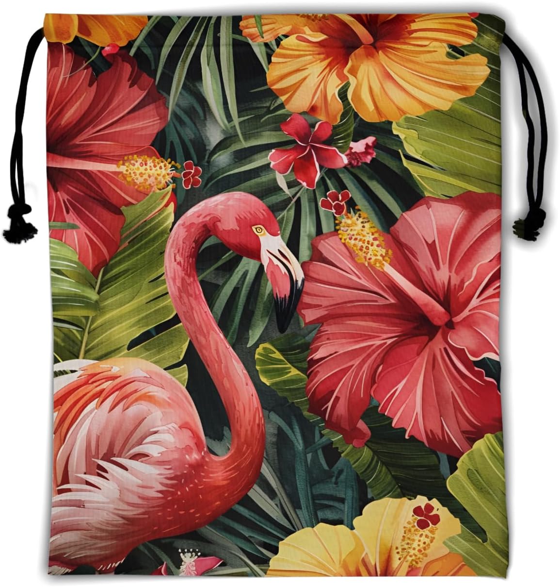 Giwawa Colorful Gymnastic Grip Bag for Flamingo Lover Summer Flowers Drawstring Bag Adjustable