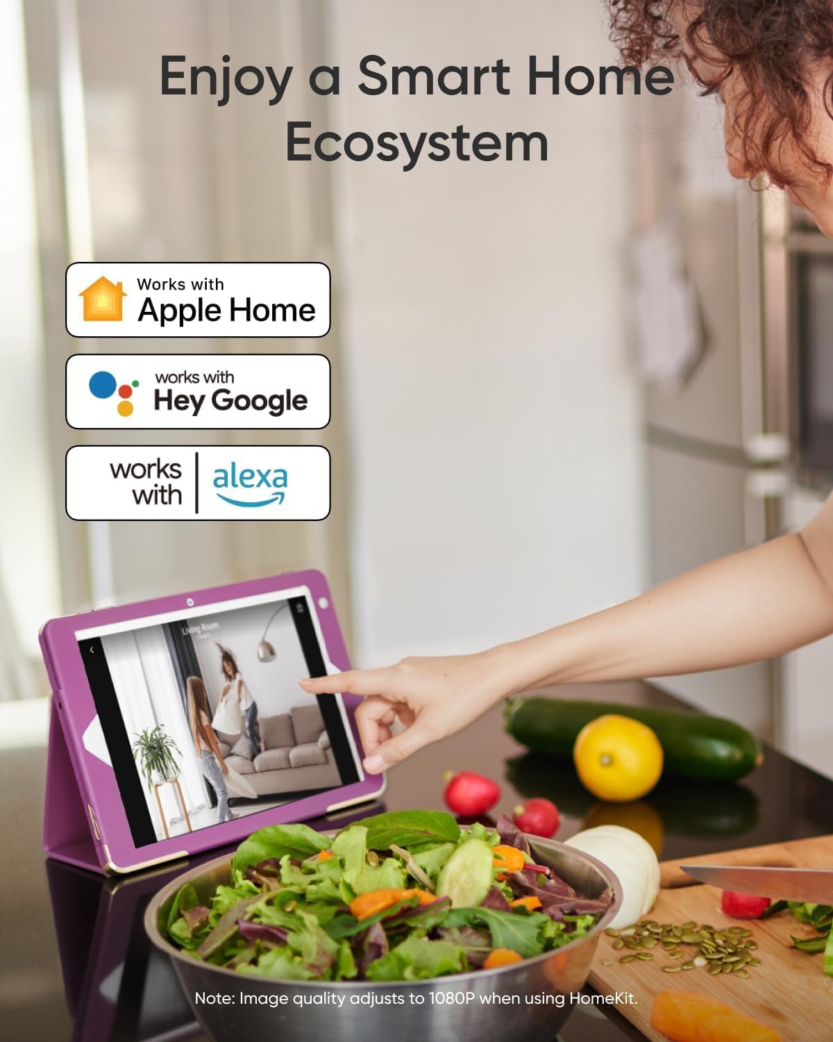 eufy Security 4K Indoor Camera E30-No Subscription,Work as Pet Camera,Nanny/Baby Monitor,360° Pan&Tilt,AI Auto Tracking,AI Detection,24/7 Recording,Color Night Vision,Two-Way Audio,Works with HomeKit