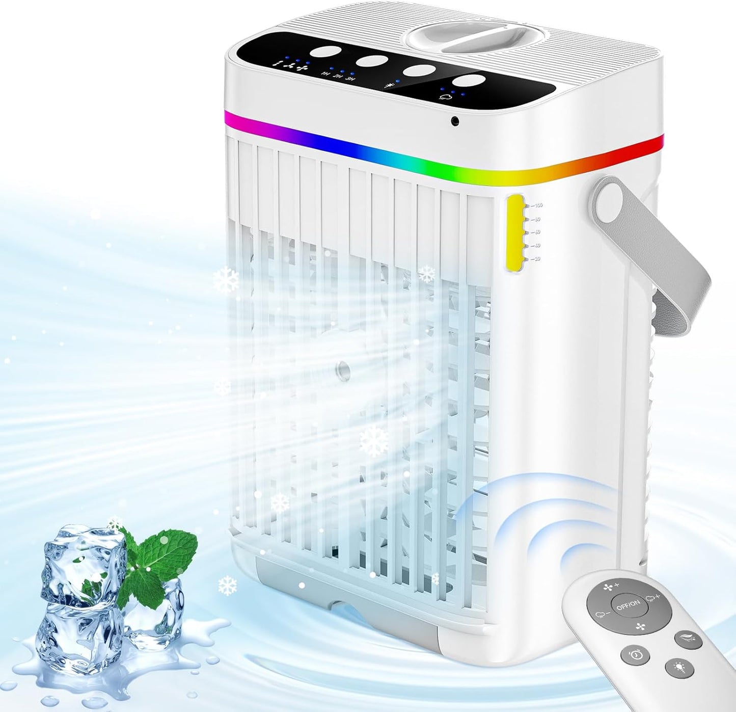 Portable Air Conditioners, 1250ml Mini Air Conditioner Portable Air Cooling Fan Air Cooler Fan with 3 Speeds & 1-3H Timer, Aire Acondicionado Portatil for Bedroom Room Office Desk