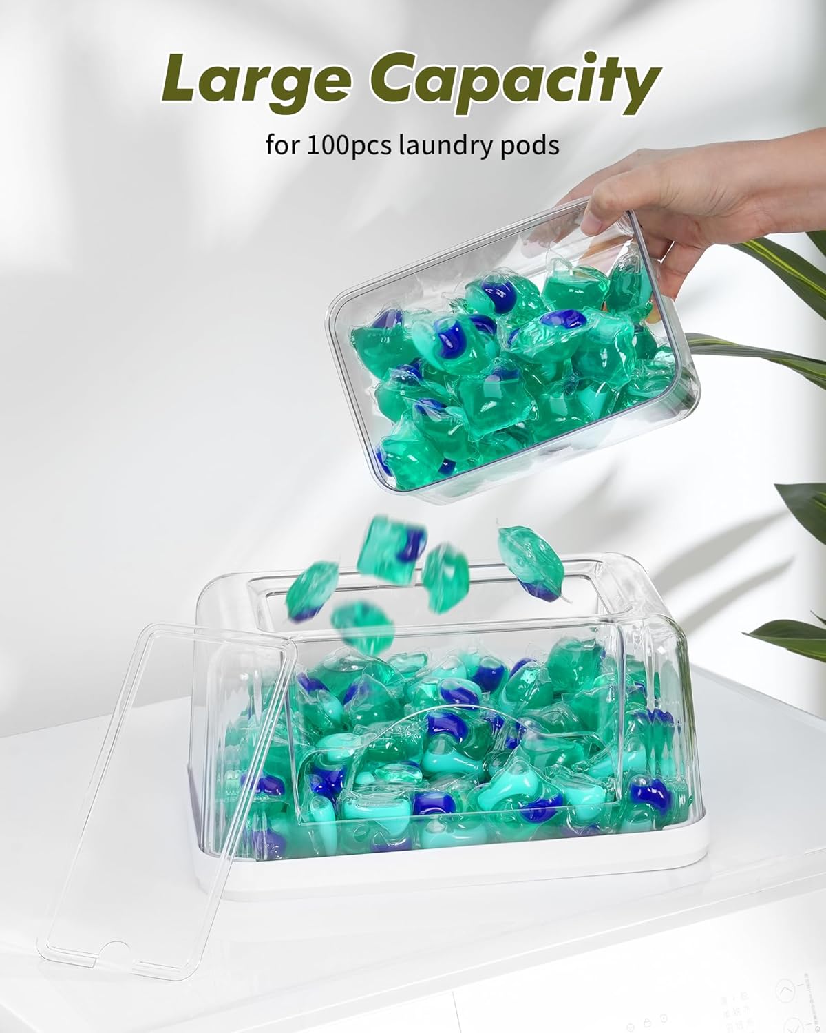 iCASA Trash Bag Dispenser and Dishwasher Pod Organizer, 3 in 1 Dish Pod and Trash Bag Holder Large Garbage Bag Dispenser, Laundry Detergent Pods & Tabs Container Kitchen Under Sink Organizer