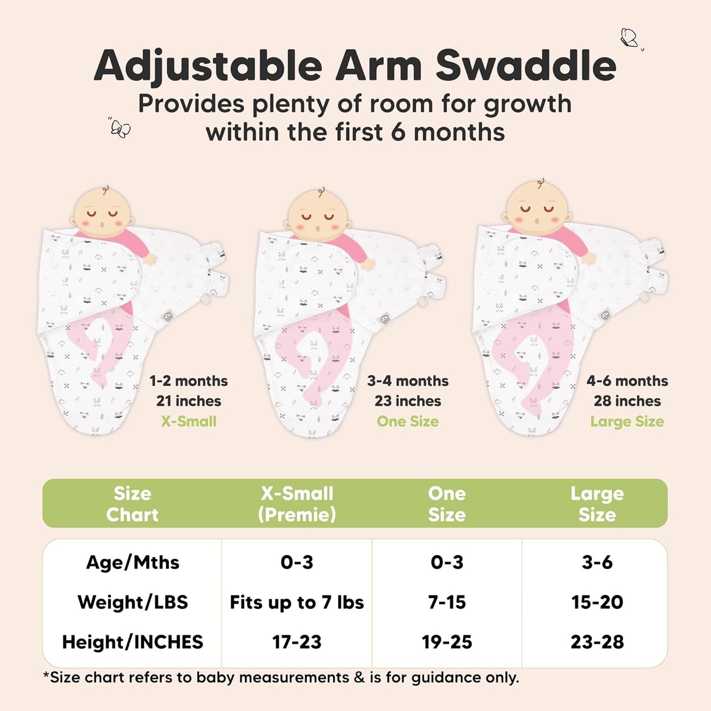 KeaBabies 3-Pack Organic Baby Swaddle Sleep Sacks - Swaddles for Newborns, Infant 0-3 Months, Baby Girls, Boys, Soft & Snug Newborn Sleep Sack, Nursery Swaddling Blankets (Nordic, OS)