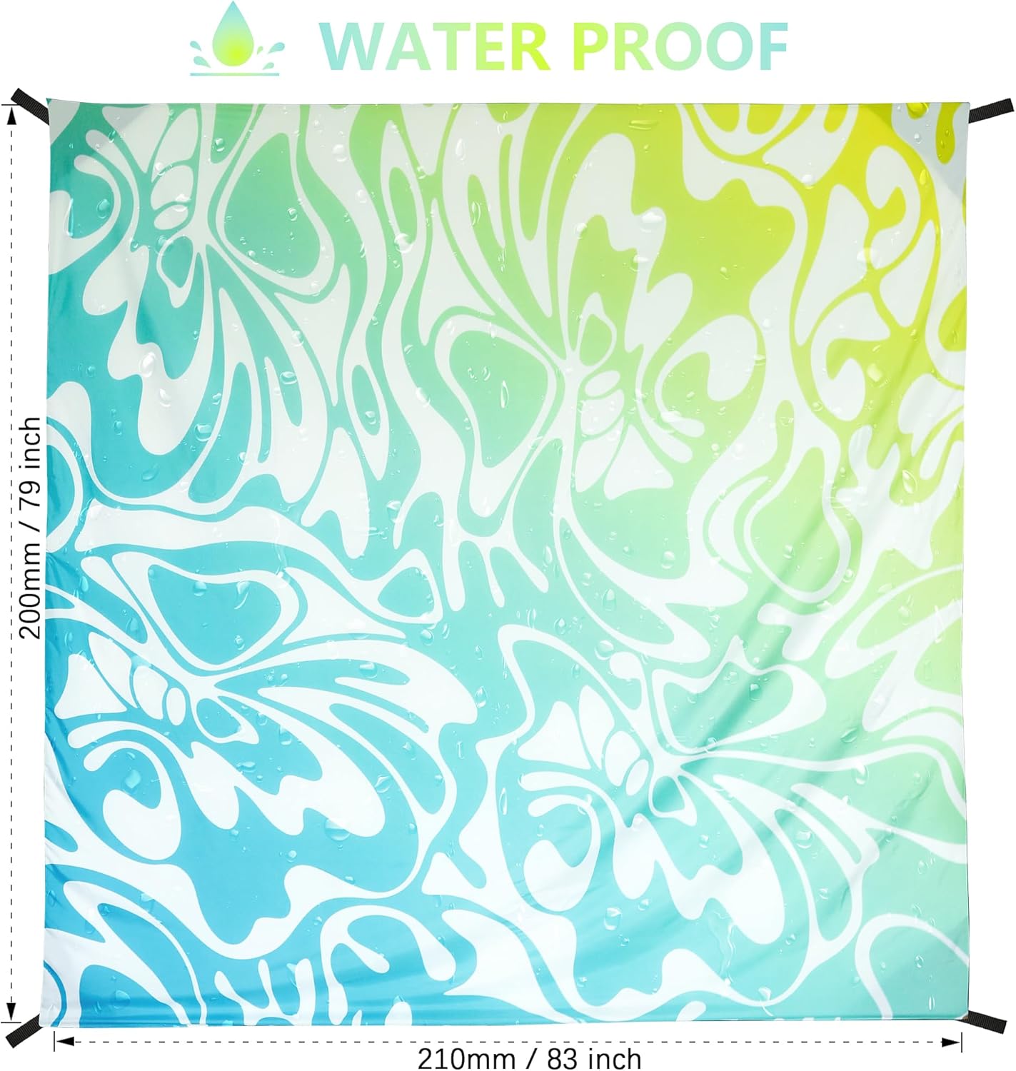WIWIGO Beach Blanket Waterproof Sandproof Beach Mat 79" X 83"/10'x9'for 2-8 Adults Quick Drying Outdoor Picnic Mat Beach Accessories for Travel, Camping, Hiking