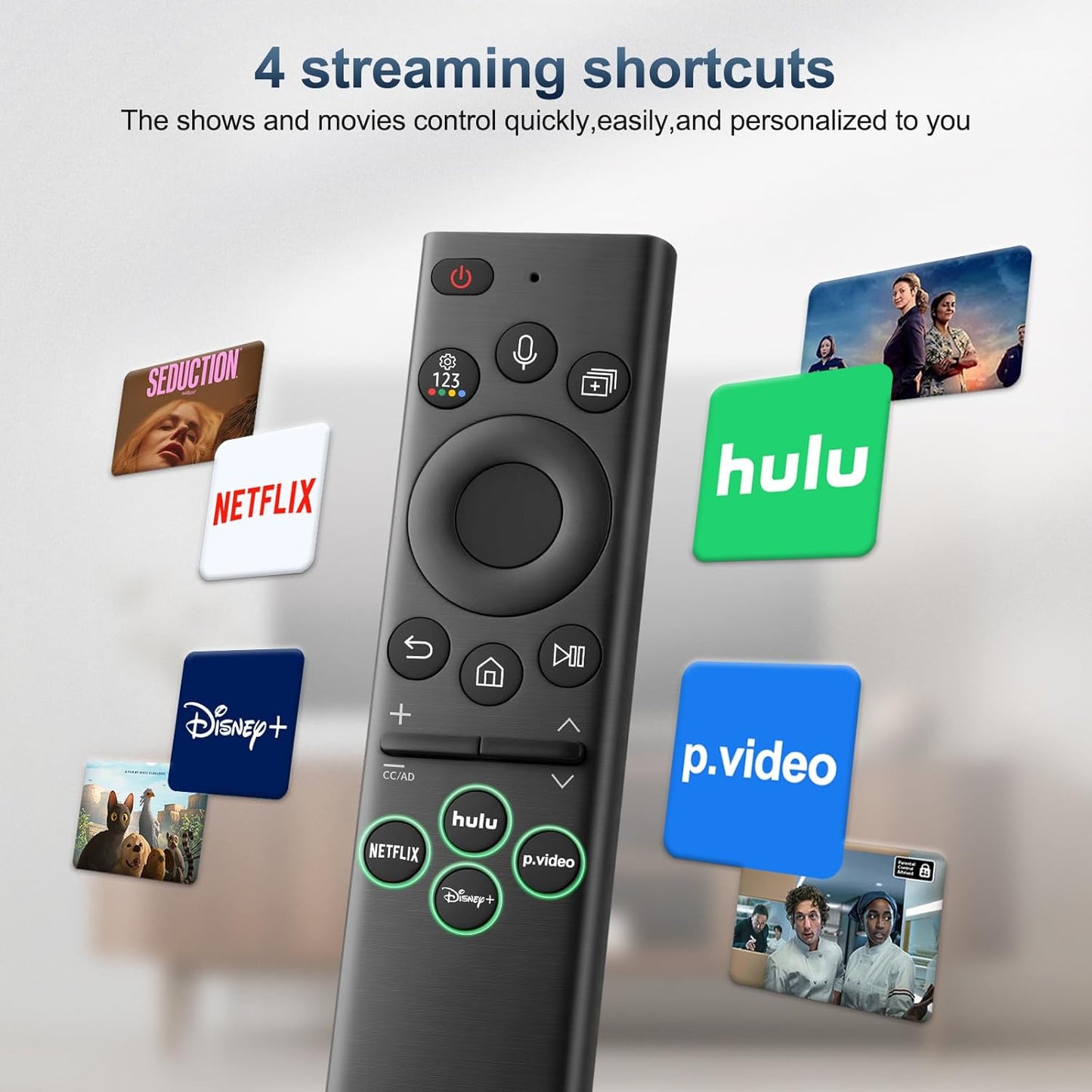 for Samsung-Smart-TV-Remote-Control-Replacement,Universal Remote for 2019 2026 Samsung Frame Curved Crystal Smart TVs, with Voice Control