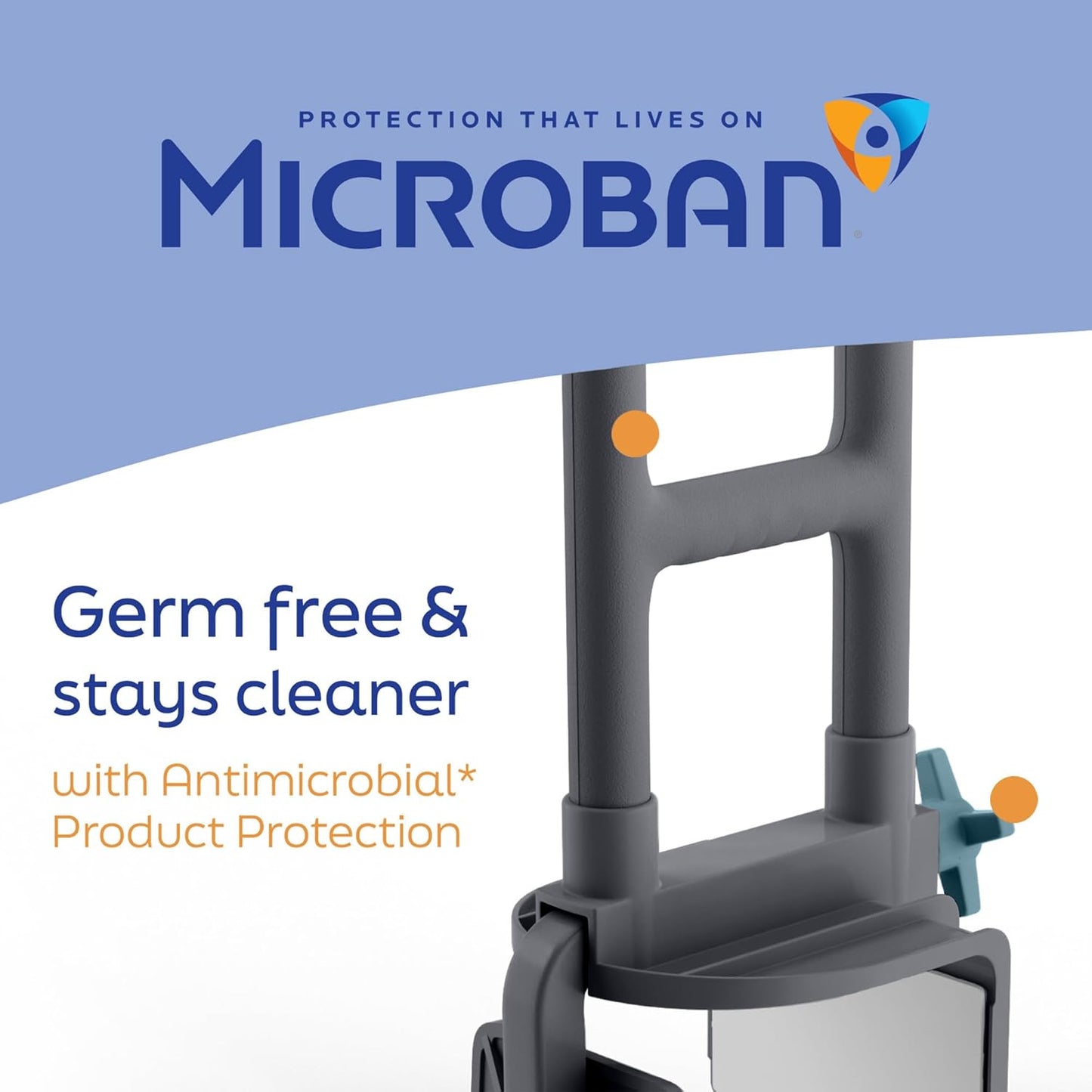 Medline Deluxe Plastic Tub Grab Bar, Microban Protection, 250lb Weight Capacity, Grey