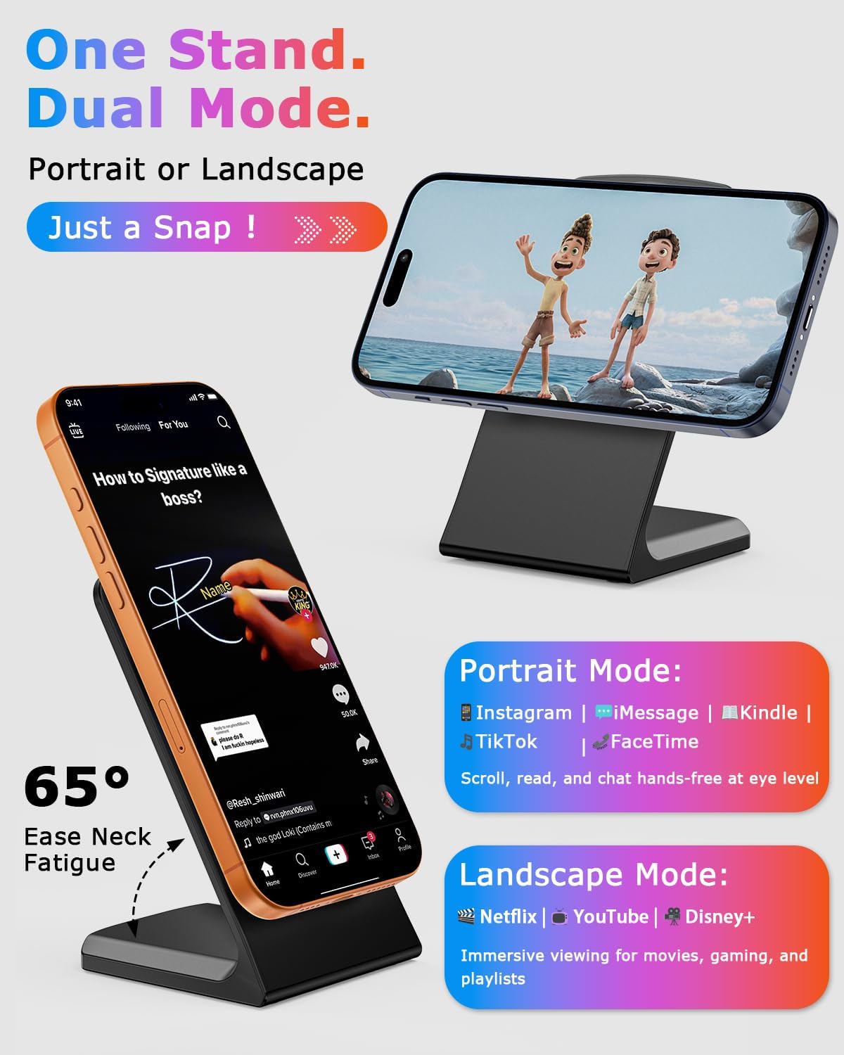 Wireless Magnetic Charger Stand for iPhone and Samsung