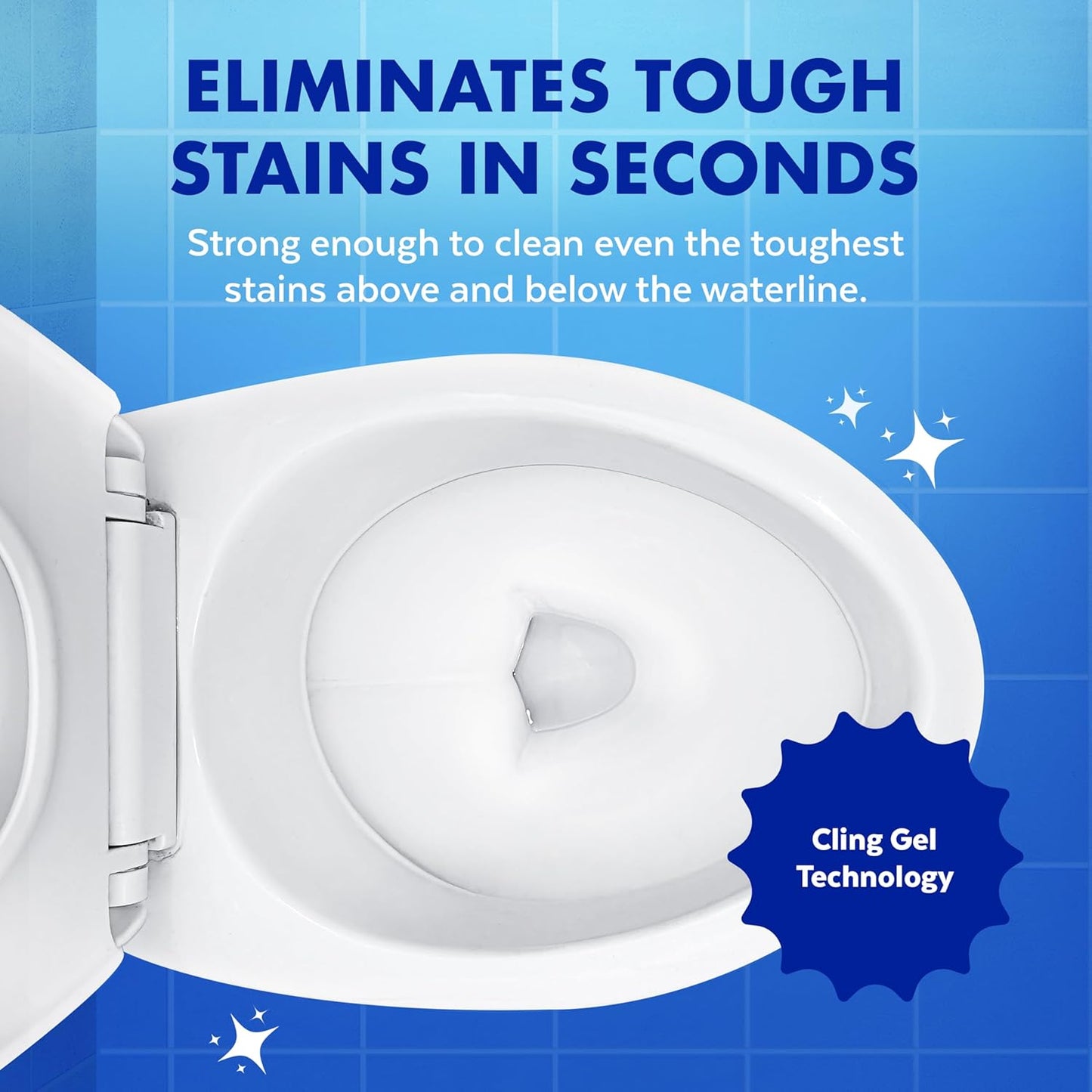 Lysol Toilet Bowl Cleaner, Max Strength Bathroom Cleaning Supplies, Toilet Bowl Cleaner Clinging Gel, Home Essential, Instant Stain Removal, Disinfecting and Deodorizing, Bleach Free, 24 oz (9 ct)