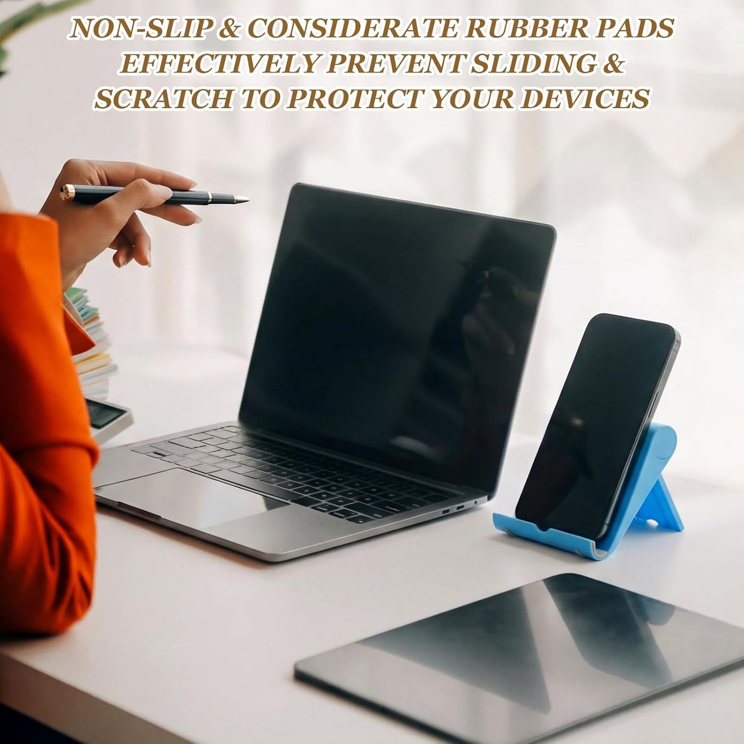 Qunclay 24 Pcs Employee Appreciation Gift Bulk Desktop Cell Phone Stand Holder for Desk Motivational Tablet Stand Thank You Gift for Team Office Coworkers Staff Nurse Week Teachers (Multicolor)