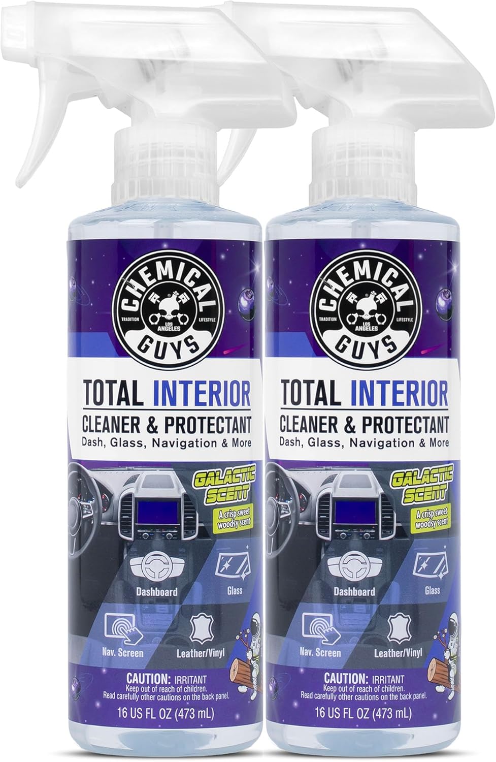 Chemical Guys Total Interior Cleaner & Protectant - (16 oz) All-in-One Car Interior Cleaner for Dash, Seats, Carpet, Glass, Vinyl, Leather, and Plastic - Galactic Scent