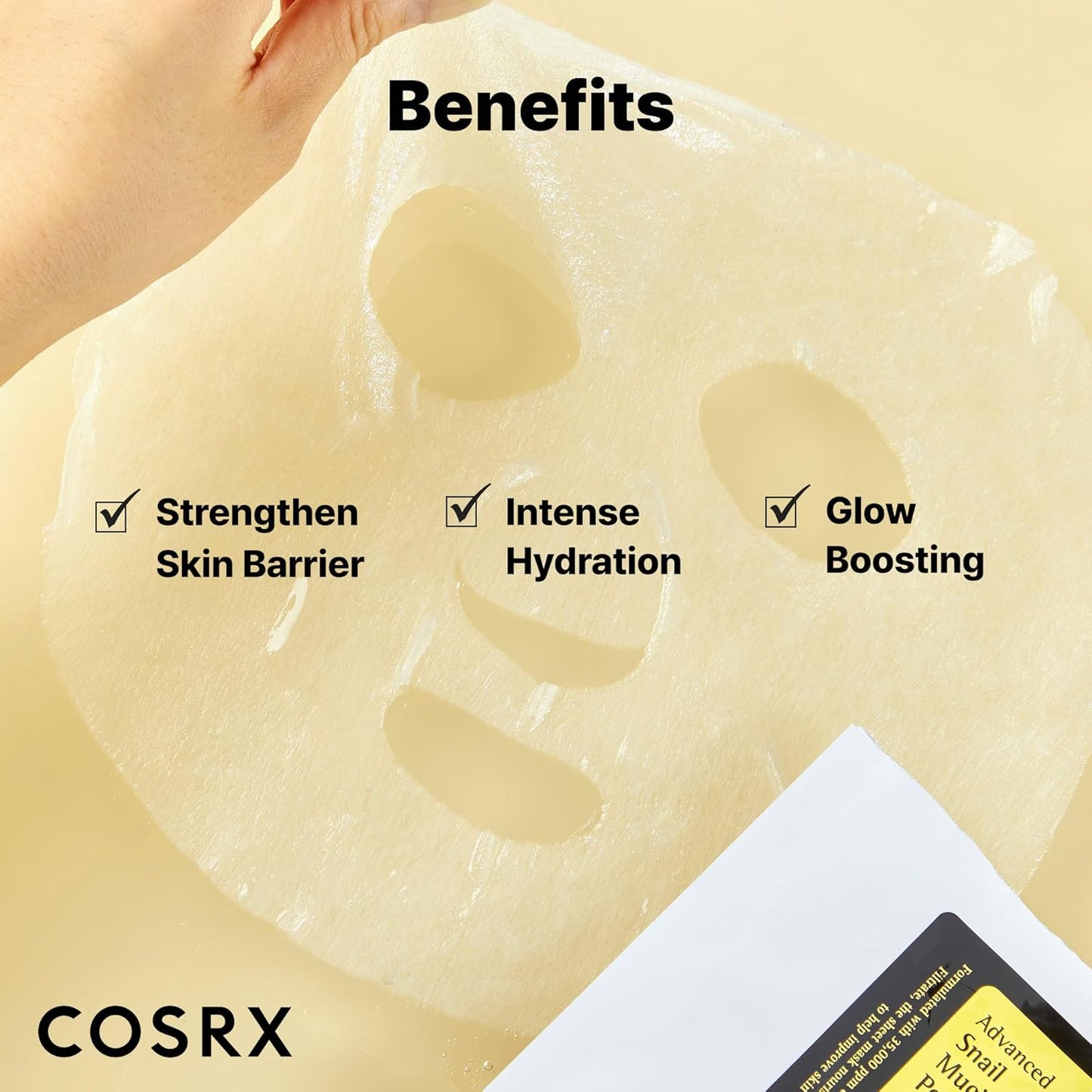 COSRX Snail Mucin Sheet Mask 10 EA with Snail Mucin Serum, Hydrating Face Sheet Masks for Dry & Sensitive Skin, Korean Face Mask, Korean Skin Care