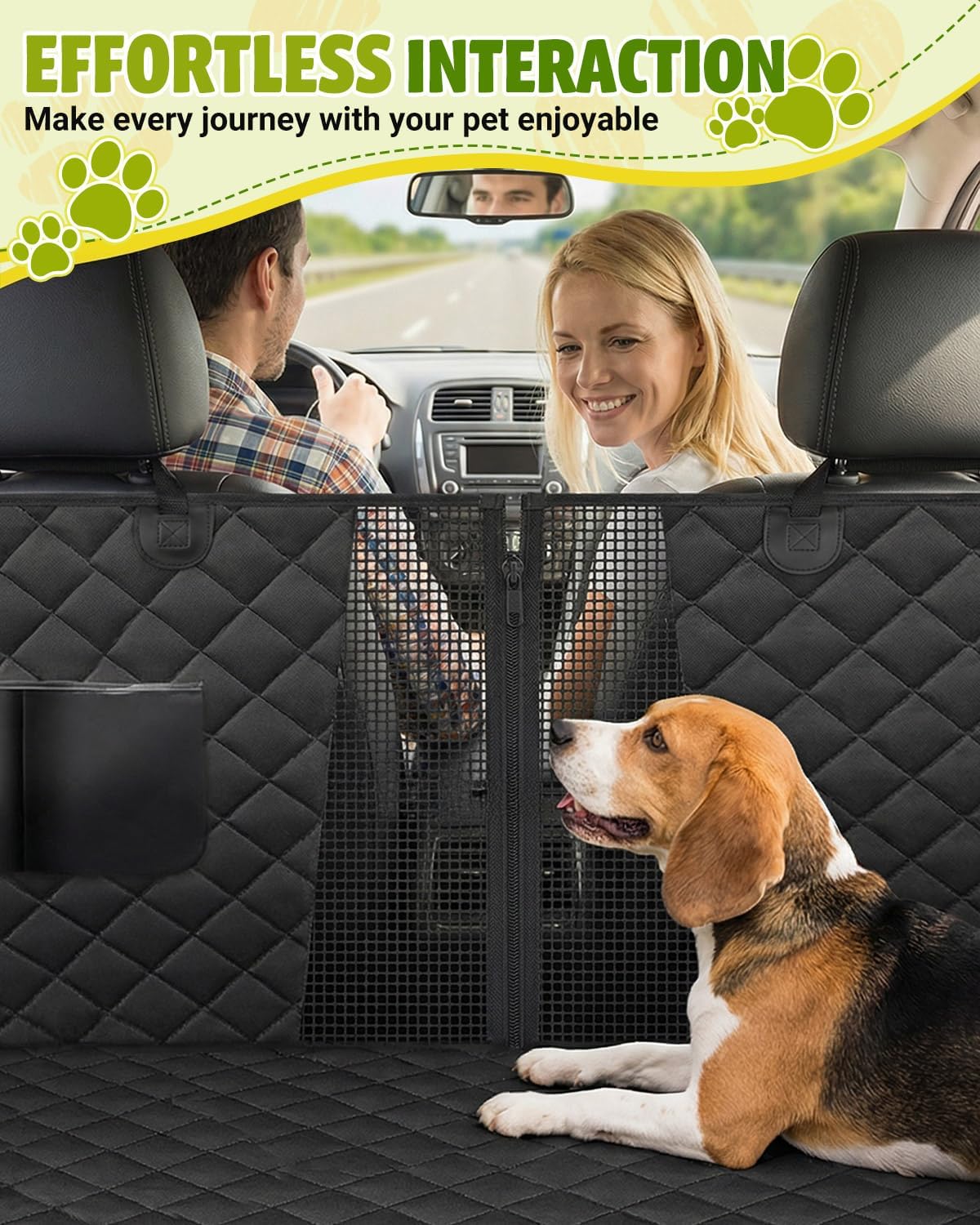 Dog Car Seat Cover, 600D Heavy Dute Durable Car Seat Cover for Dogs Pets, 100% Waterproof Scratch Proof Nonslip Dog Hammock for Cars, Seat Covers Protector with SeatBelt for Pet Sedan SUV Trucks