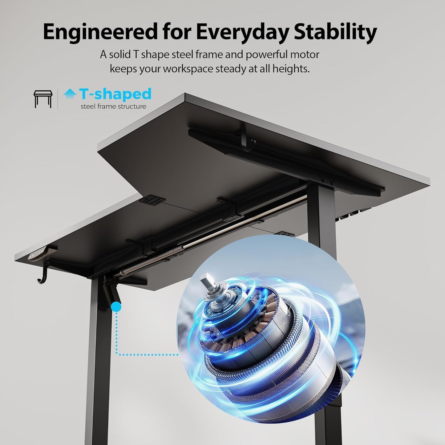Agilestic Electric Standing Desk, Height Adjustable Desk, 55 x 32 Inch Sit Stand up for Work Office Home, L Shaped Ergonomic Rising Computer Table with Memory Preset, Black