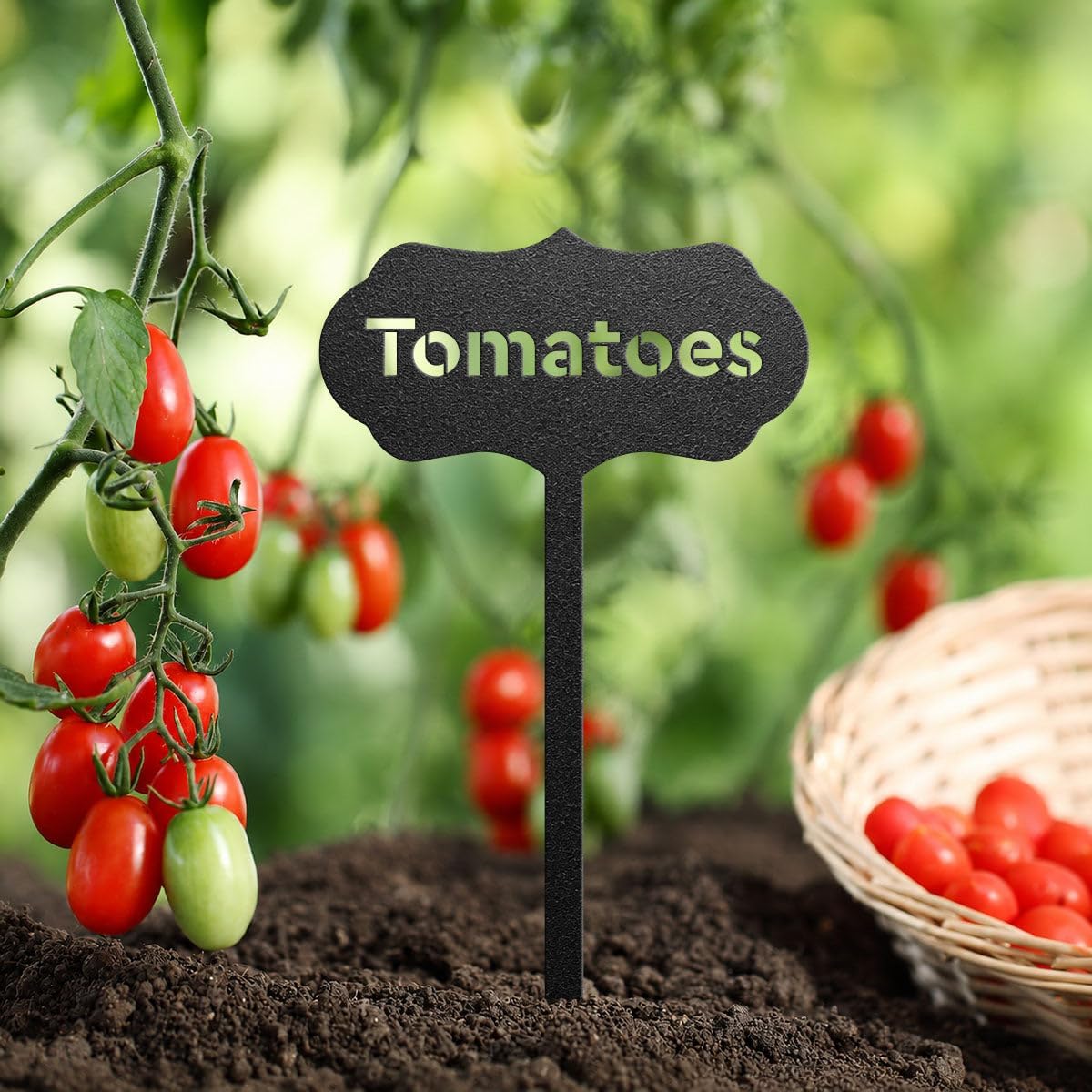 RealSteel Metal Seed & Plant Markers – Elegant Indoor & Outdoor Garden Stakes – Durable Herb, Vegetable & Fruit Plant Labels for Pots, Raised Beds & Greenhouse – Farmhouse Garden Gift - Weeds