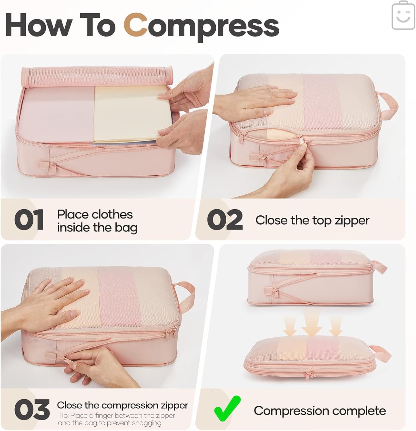 Veken 11 Set Compression Packing Cubes for Travel Essentials,Compressible Expandable Large Luggage Suitcase Organizer Bags for Clothing,Durable Space Saver Storage Bags with Toiletry Bags(Beige)