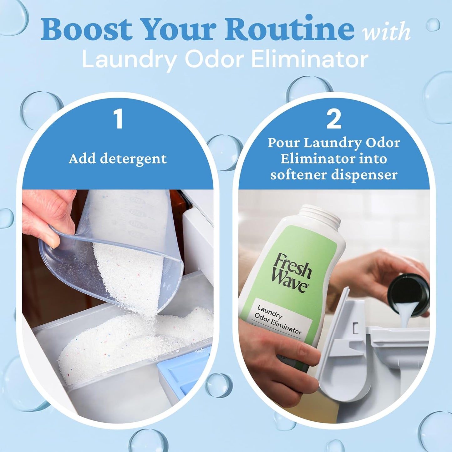 Fresh Wave Odor Removing Laundry Booster, 24 fl. Oz. | Laundry Scent Booster | Safer Odor Relief | Natural Plant-Based Odor Eliminator | Pet Bedding, Activewear, Blankets, Clothes & Fabrics