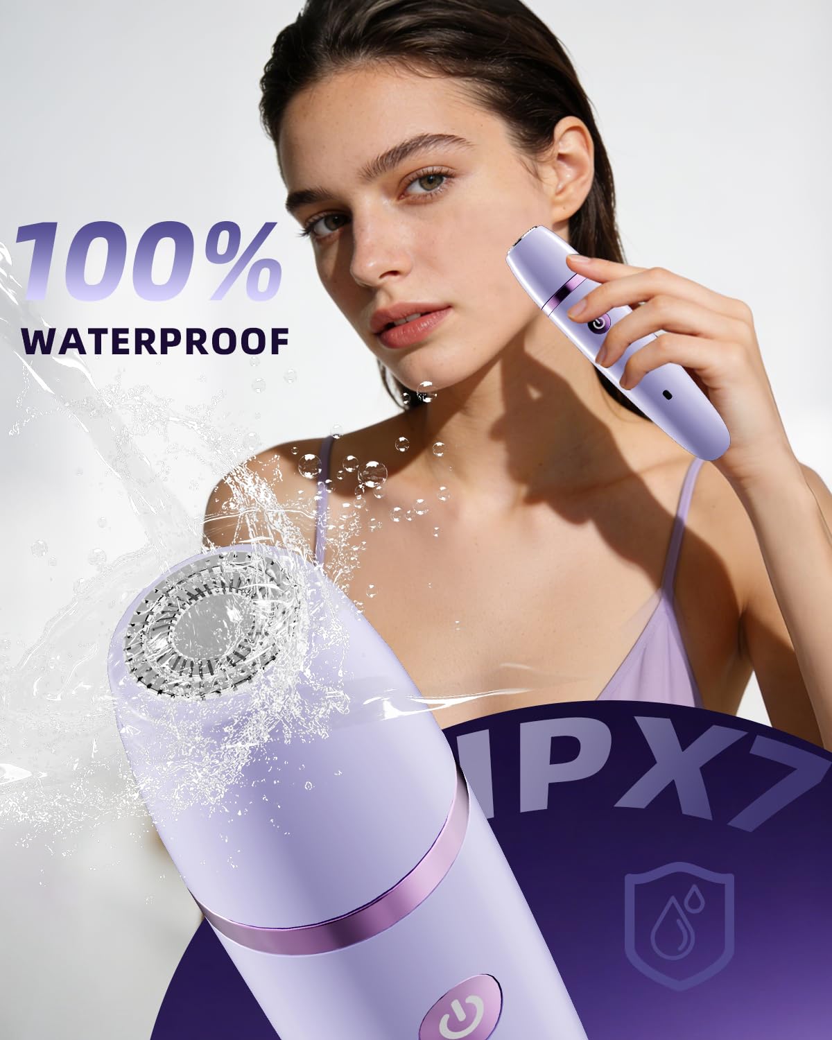 Ufree Bikini Trimmer Electric Razors for Women, Ceramic Blade Body Hair Trimmer, IPX7 Waterproof Rechargeable Lady Shaver, Personal Groomer for Legs & Pubic Hair, Gifts for Women, Purple