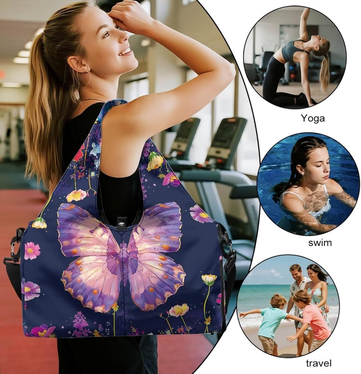 Yoga Mat Bag for Men Women Canvas Yoga Mat Carrier Take In Out Mat Easily for Beach Swim Bags Pool Sports Gym