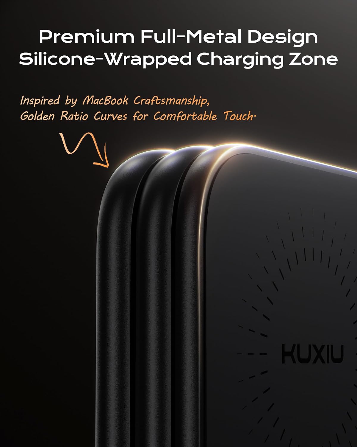 KU XIU Qi2.2 25W Magnetic Wireless Charger, Foldable 3 in 1 Travel Charging Station for iPhone 17/16/15/14/13/12, 5W for Apple Watch & AirPods, Aluminum Alloy Design, 45W GaN Adapter Included, Black