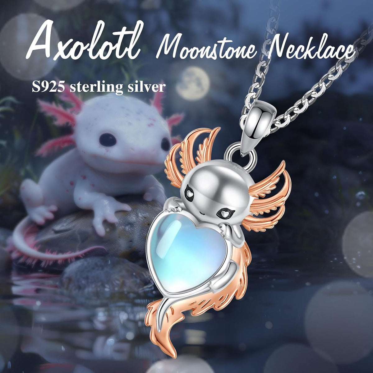 EUDORA Moonstone Turquoise Necklace for Women S925 Sterling Silver, Angel Tears Water Droplets Pendant Grandma Necklace Jewelry for Women Gifts for Mother in Law Mothers Day Gifts for Mom, 20"