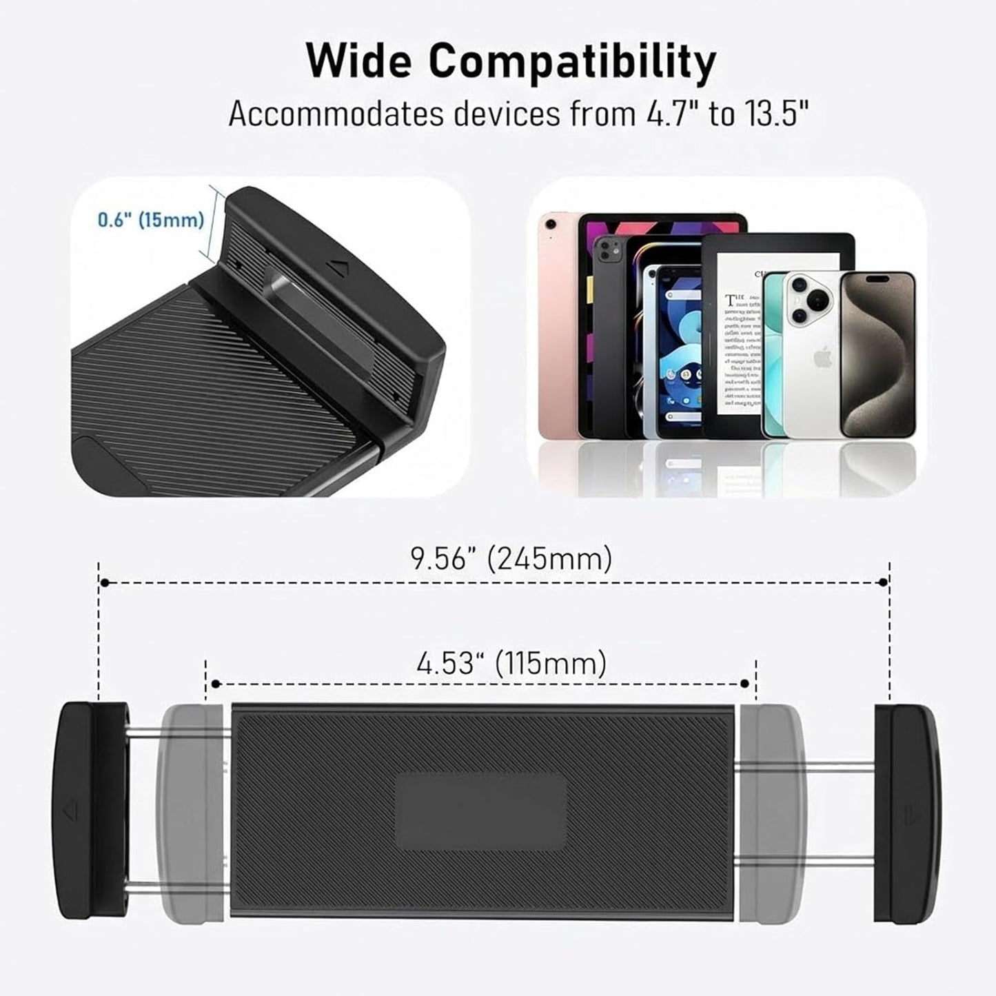 Tablet Stand for Desk, Gooseneck iPad Holder Clamp Mount, 360° Adjustable Arm Mount for iPad Pro/Air/Mini, Kindle Fire, Galaxy Tabs, 4.7"-13.5" Tablets, for Kitchen, Work, Video Call, Bed