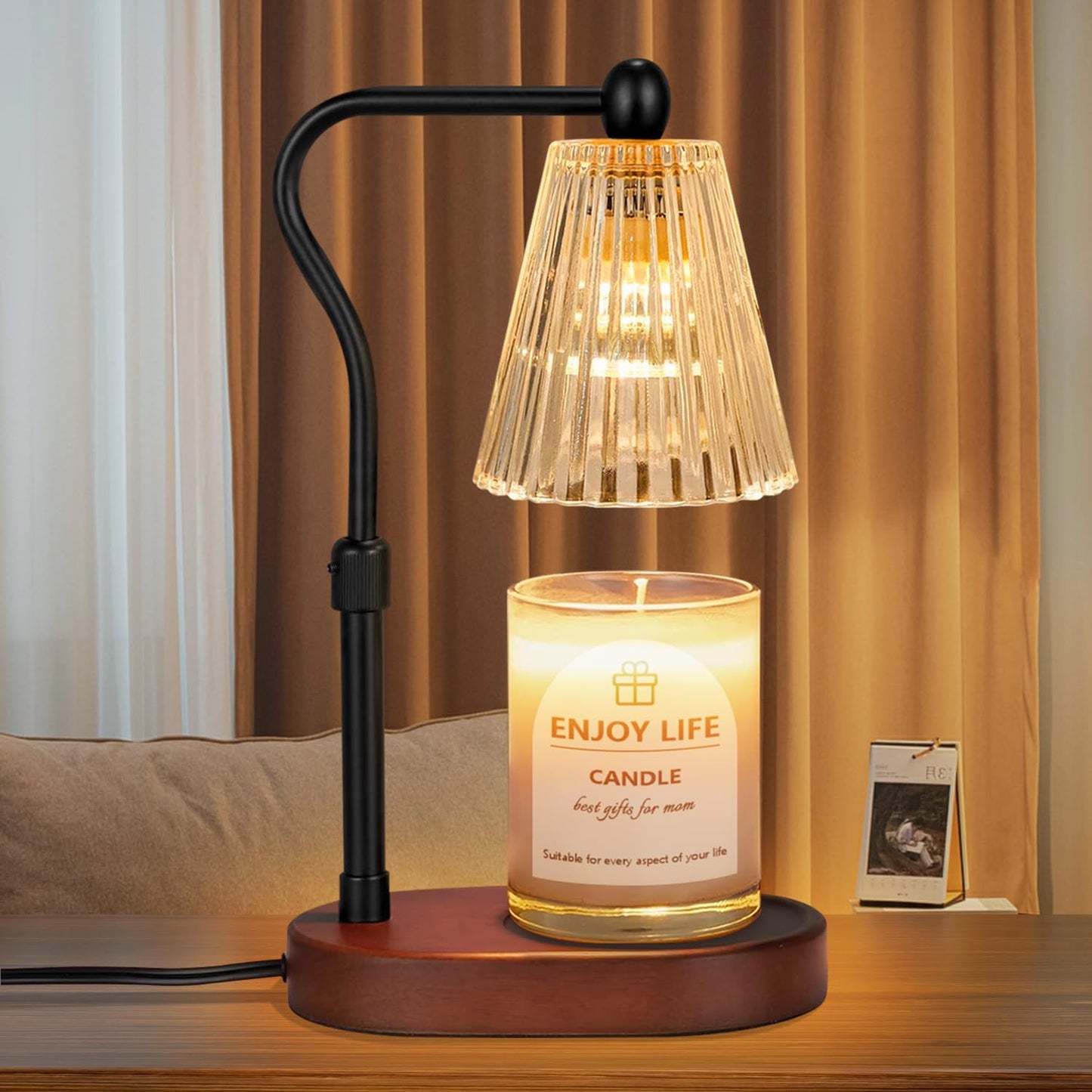 seenlast Candle Warmer Lamp with Timer Dimmer Adjustable Height for New Home Bedroom, Vintage Home Decor for Scented Jar