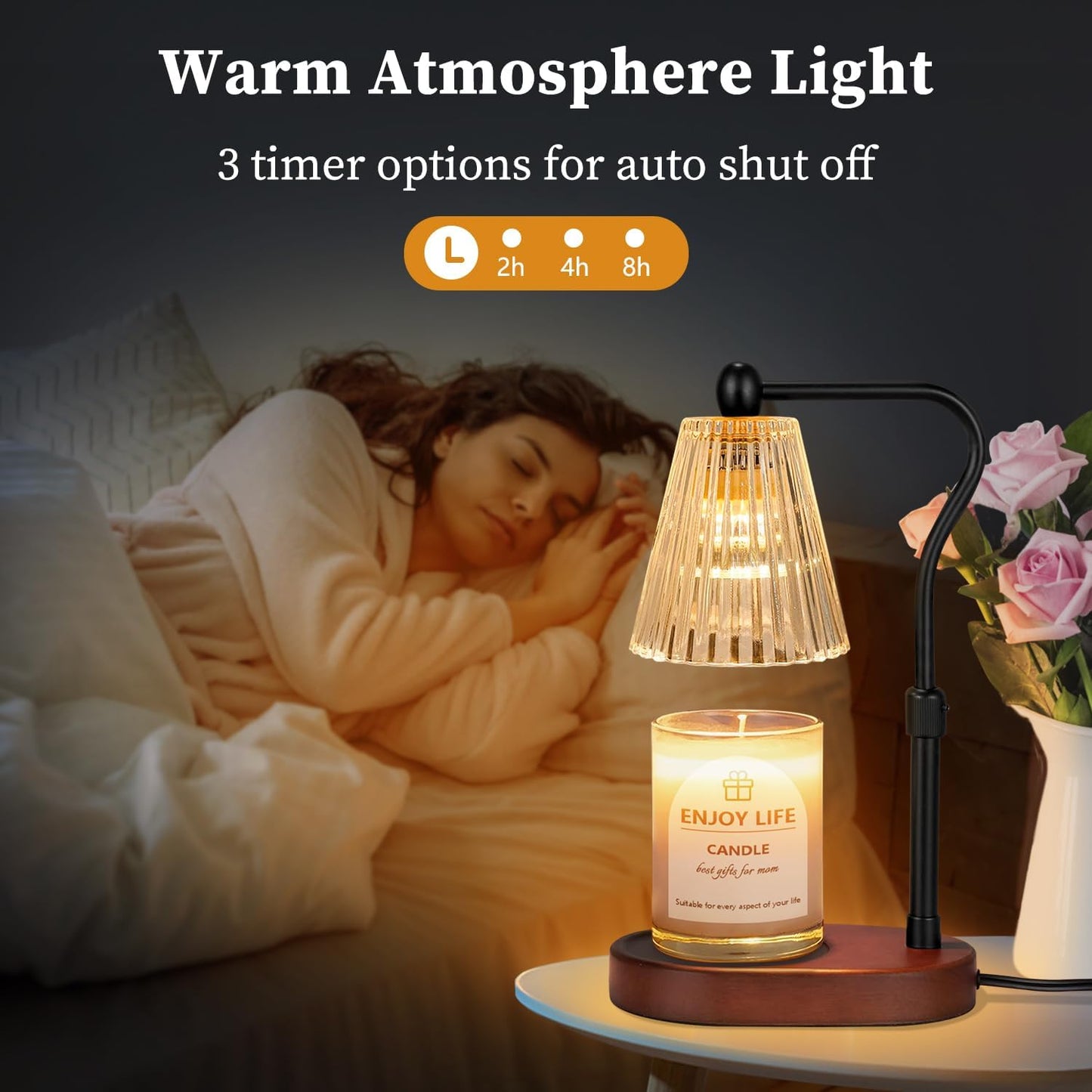 seenlast Candle Warmer Lamp with Timer Dimmer Adjustable Height,Mothers Day Gifts,Electric Wax Warmer Vintage Home Decor for Scented Jar Candles,Birthday Gifts for Women