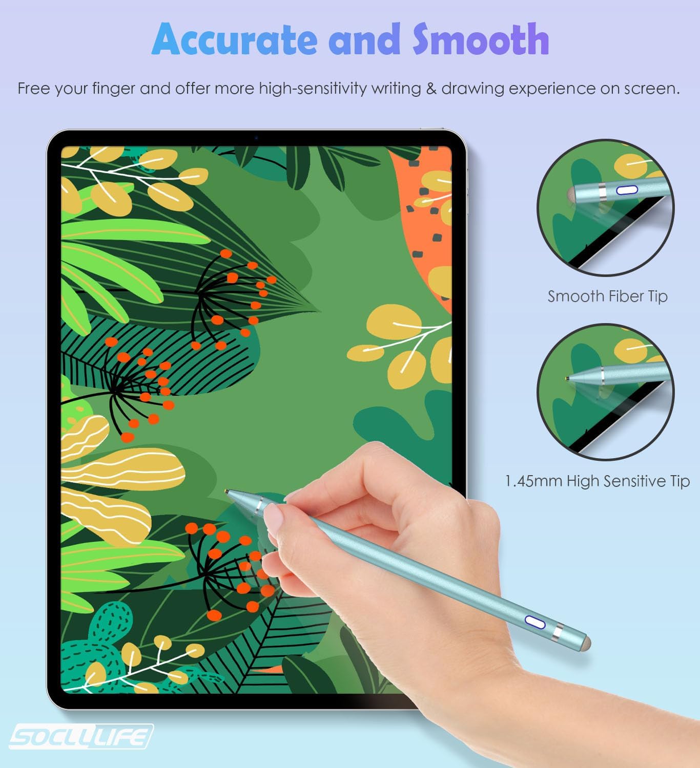 Active Stylus Pen for Touch Screens, Dual Pen Tips for Drawing &Writing,High Precise Universal Digital Pencil for i-Pad Air/Pro/Mini, A-pple i-Phone 17/16/15/14/13,Tablet/Phone/Sam-sung/K-indle - Blue