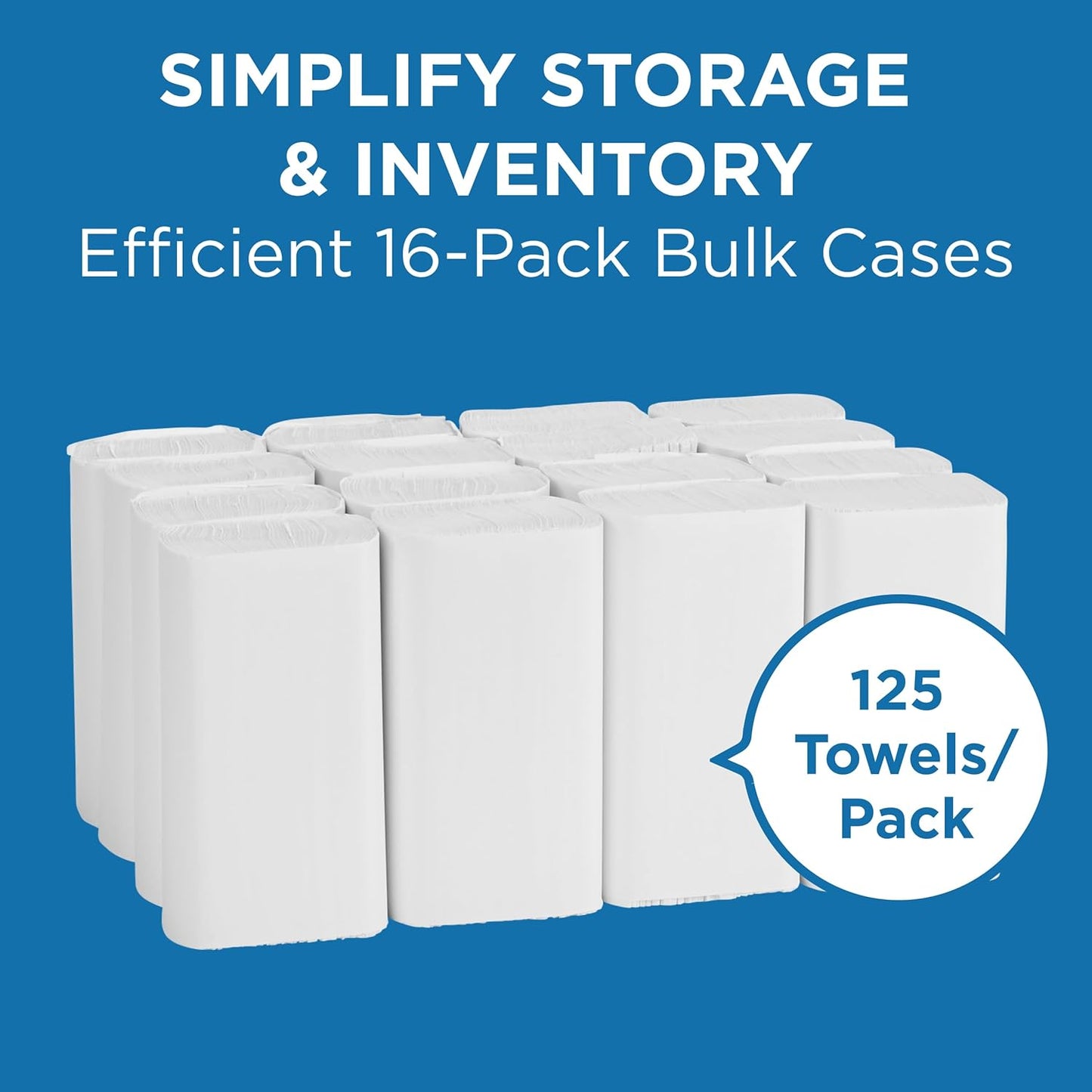Pacific Blue Select Multifold Premium 2-Ply Paper Towels (Previously Branded Signature) by GP PRO (Georgia-Pacific), White, 21000, 125 Paper Towels Per Pack, 16 Packs Per Case