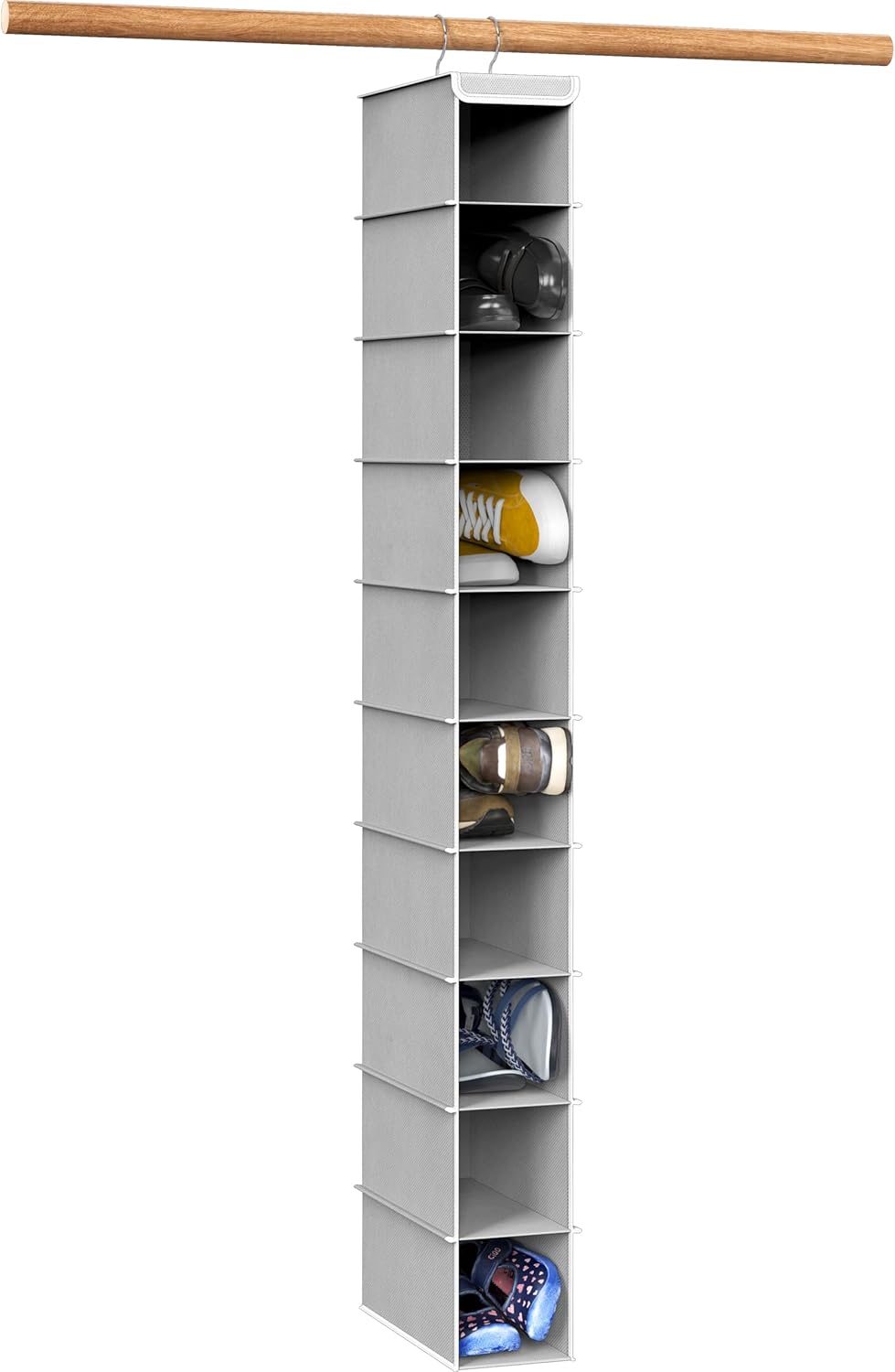 Simple Houseware 10 Shelves Hanging Shoes Organizer Holder for Closet, Brown