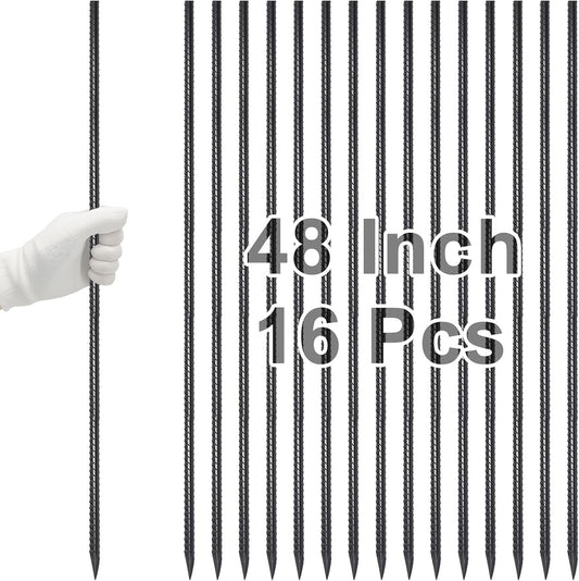 VVOKGO Straight Rebar Stakes 48 Inch Ground Concrete Form Stakes Heavy Duty
