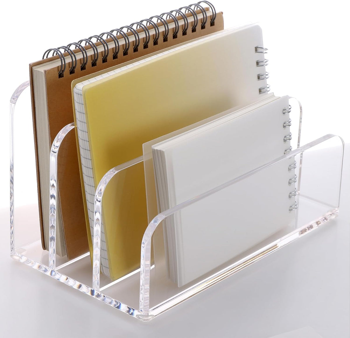 SANRUI Clear Acrylic Mail Organizer for Desk, Mail Holder 3-Slot