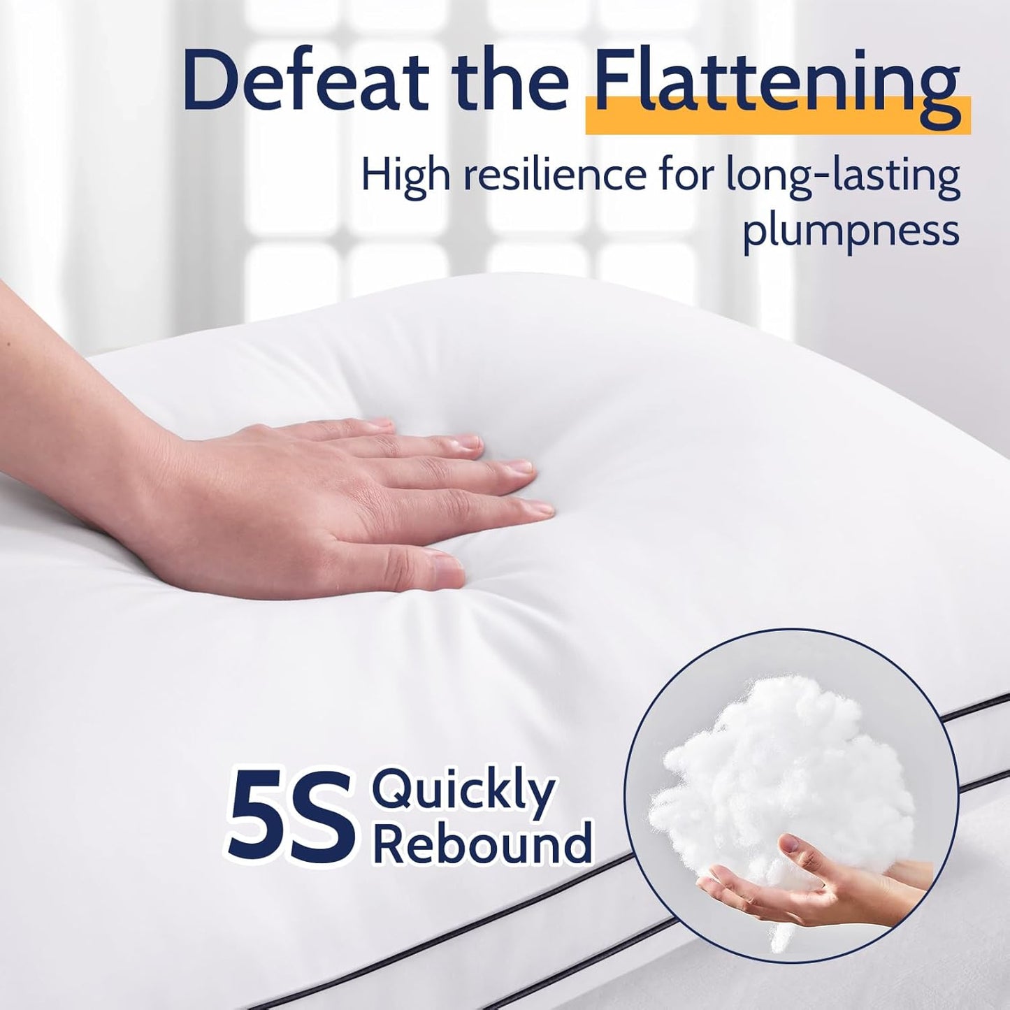 ROUMEA Pillows King Size Set of 2, Bed Pillows for Sleeping 2 Pack, Luxury Hotel Quality, Supportive King Pillows with Soft Down Alternative for Back Stomach Side Sleepers,Machine Washable